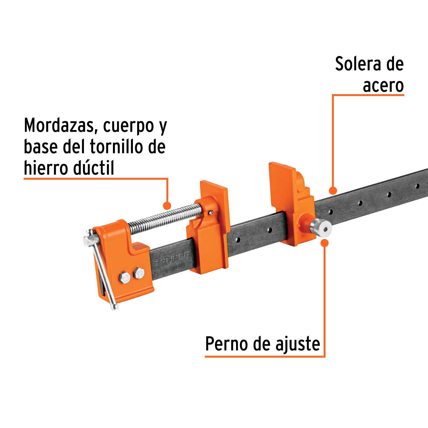 Sargento 60" de solera de acero, TRUPER