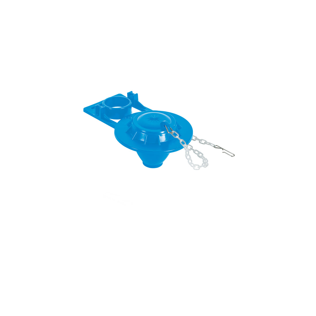 Sapo 2" para WC, PVC azul, cadena plástica, FOSET BASIC