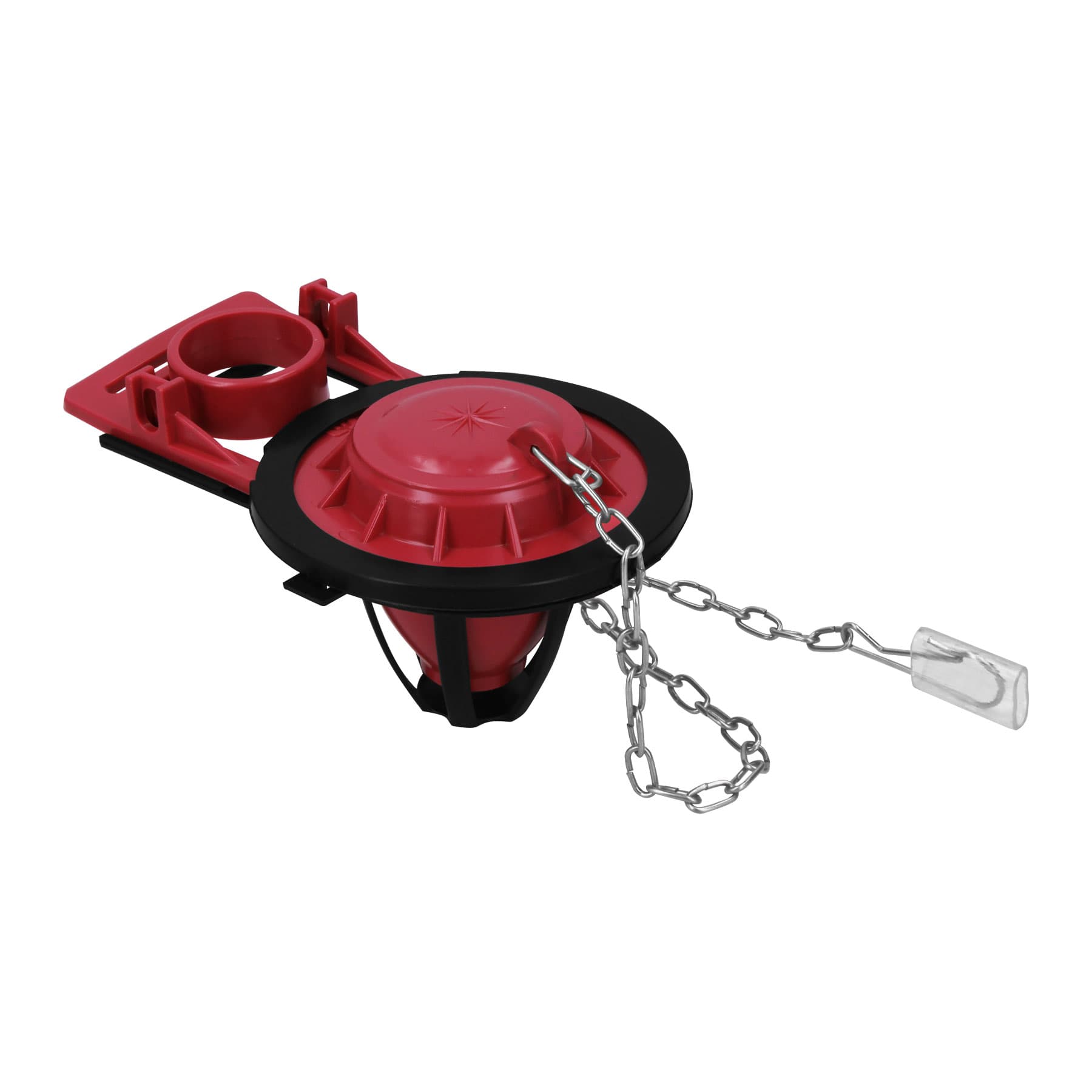 Sapo 2" para WC, silicona roja, cadena inoxidable, FOSET