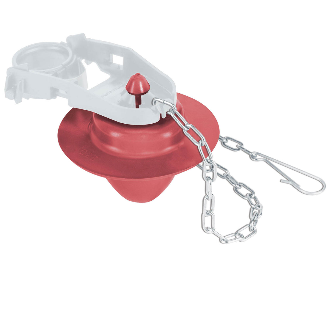 Sapo 2" para WC, silicona rígida, cadena inoxidable, FOSET