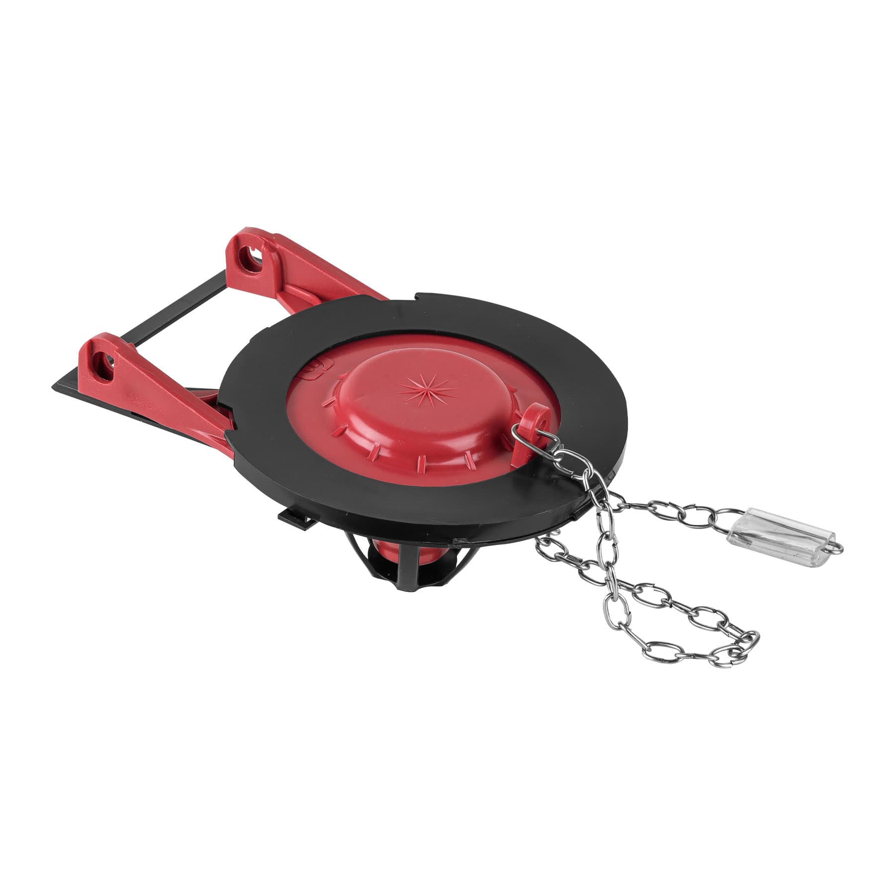 Sapo 3" para WC, silicona roja, cadena inoxidable, FOSET
