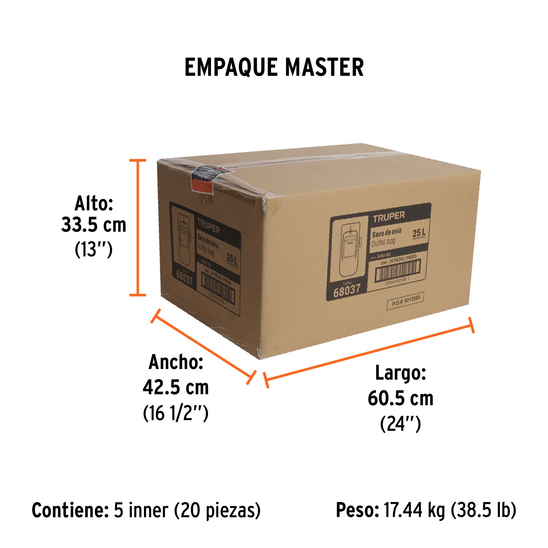 Saco de Avío de 60 cm, TRUPER - Empaque