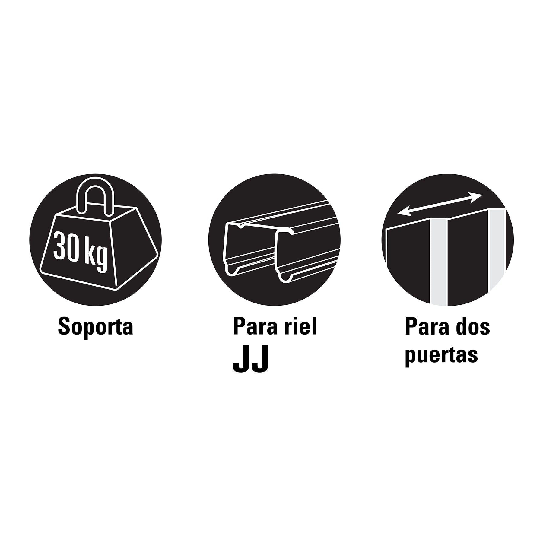 Sistema corredizo para riel superior de clóset, HERMEX