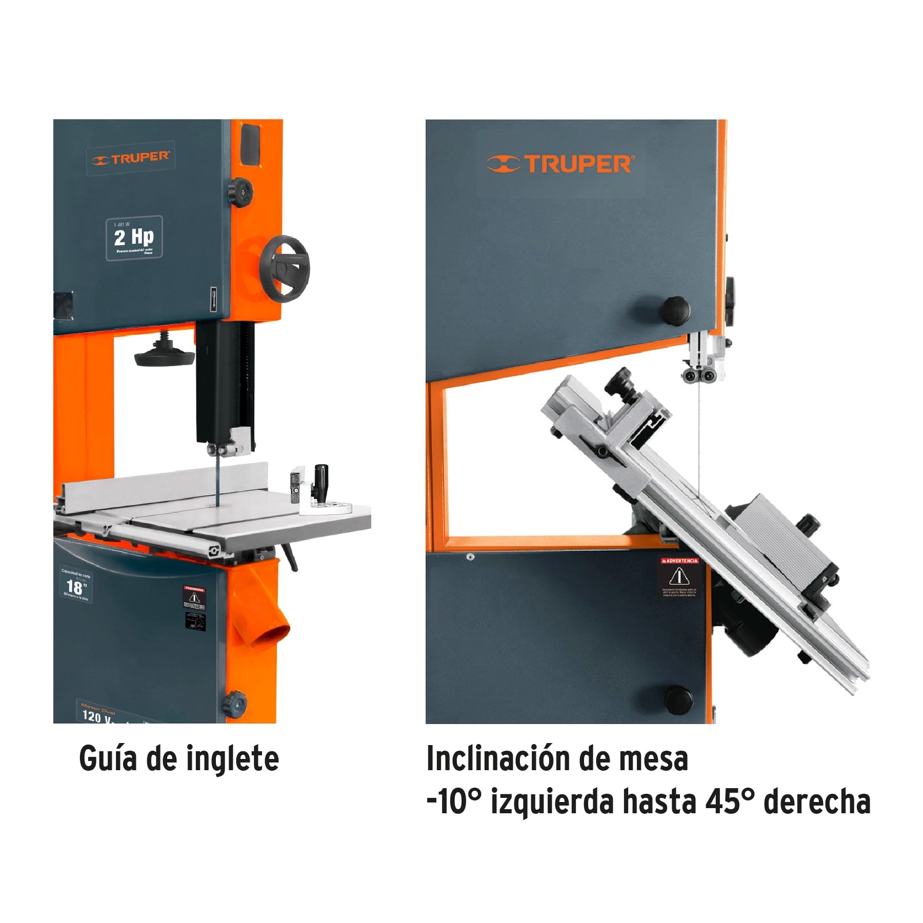 Sierra cinta 18", 2 HP (1500 W), TRUPER
