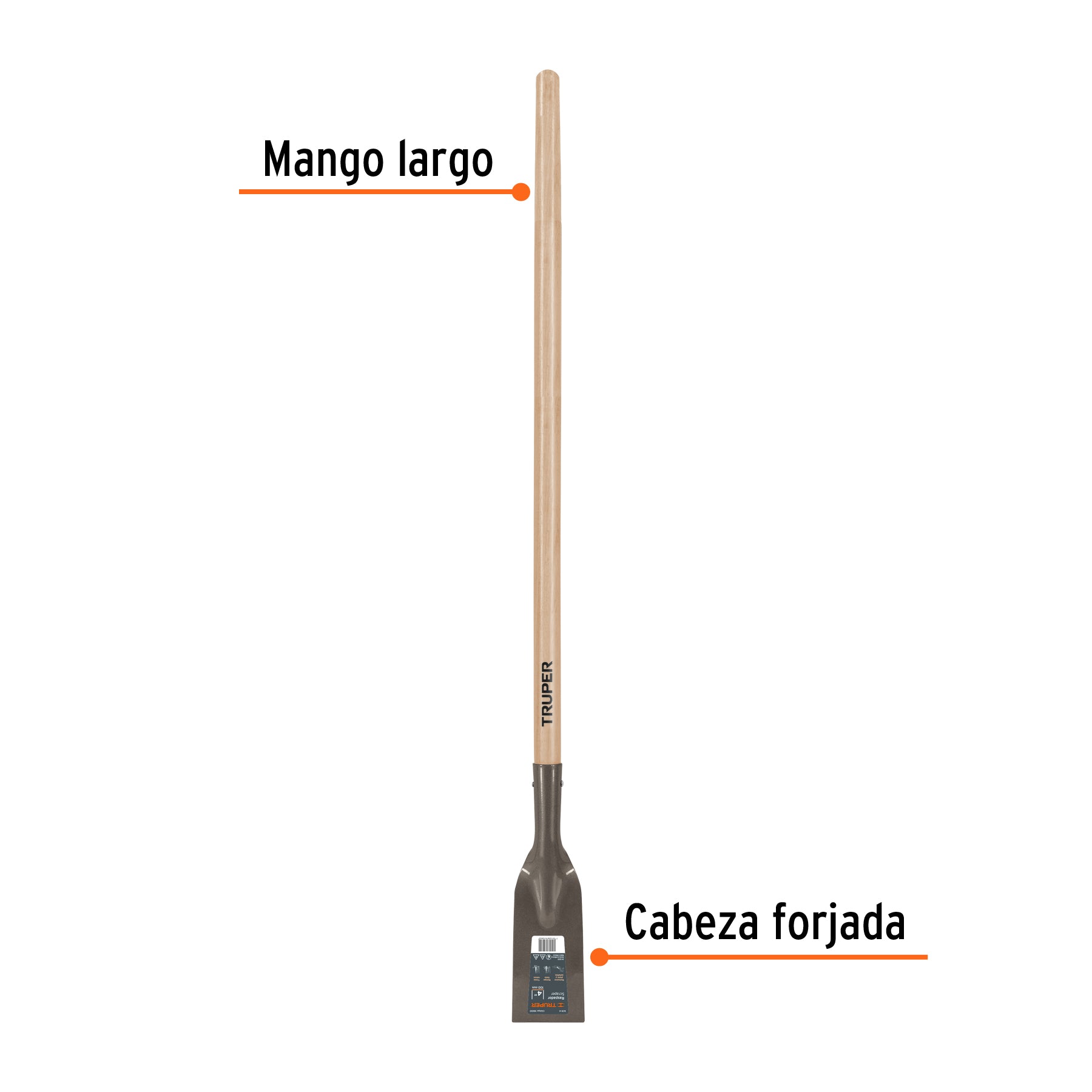 Raspador forjado de 4", mango largo de 54", TRUPER
