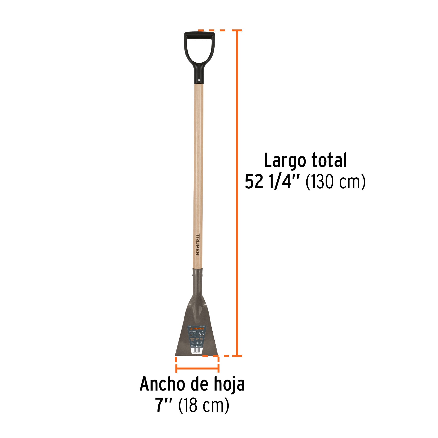 Raspador forjado de 7", puño "Y", mango de 42", TRUPER