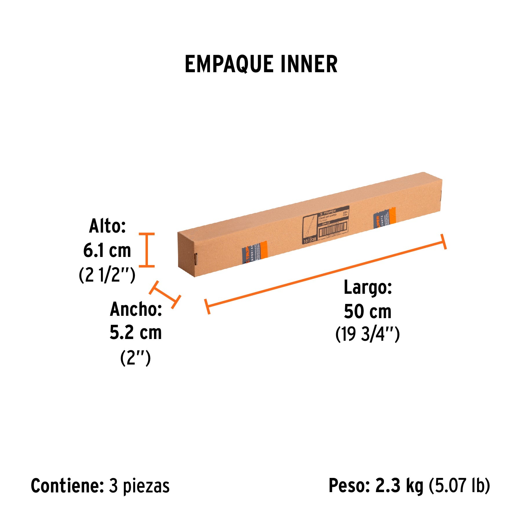 Cincel para azulejo SDS max 1-1/2" x 16", TRUPER - Empaque