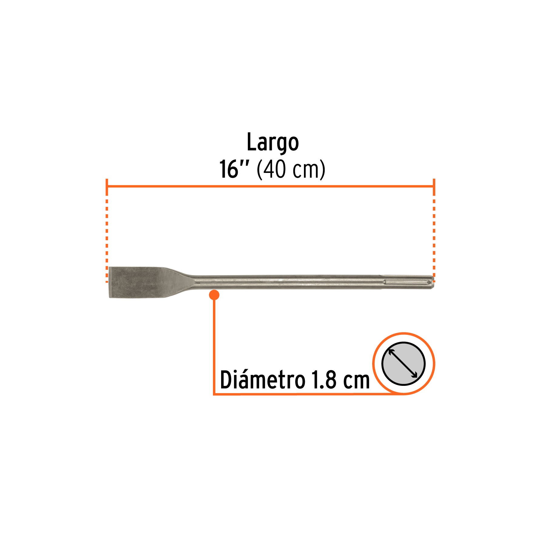 Cincel para azulejo SDS max 1-1/2" x 16", TRUPER