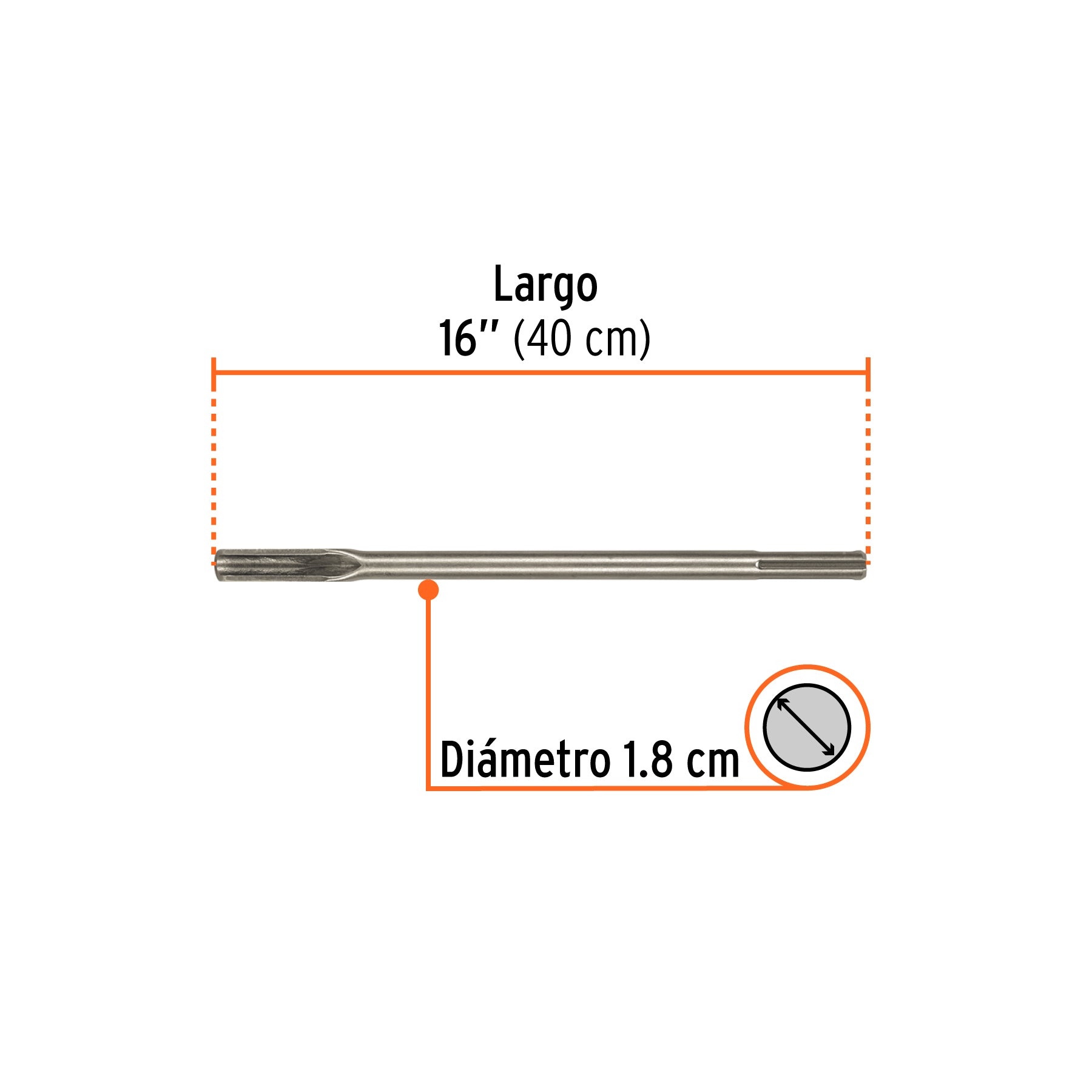 Cincel hueco para acanalado SDS max 7/8" x 16", TRUPER