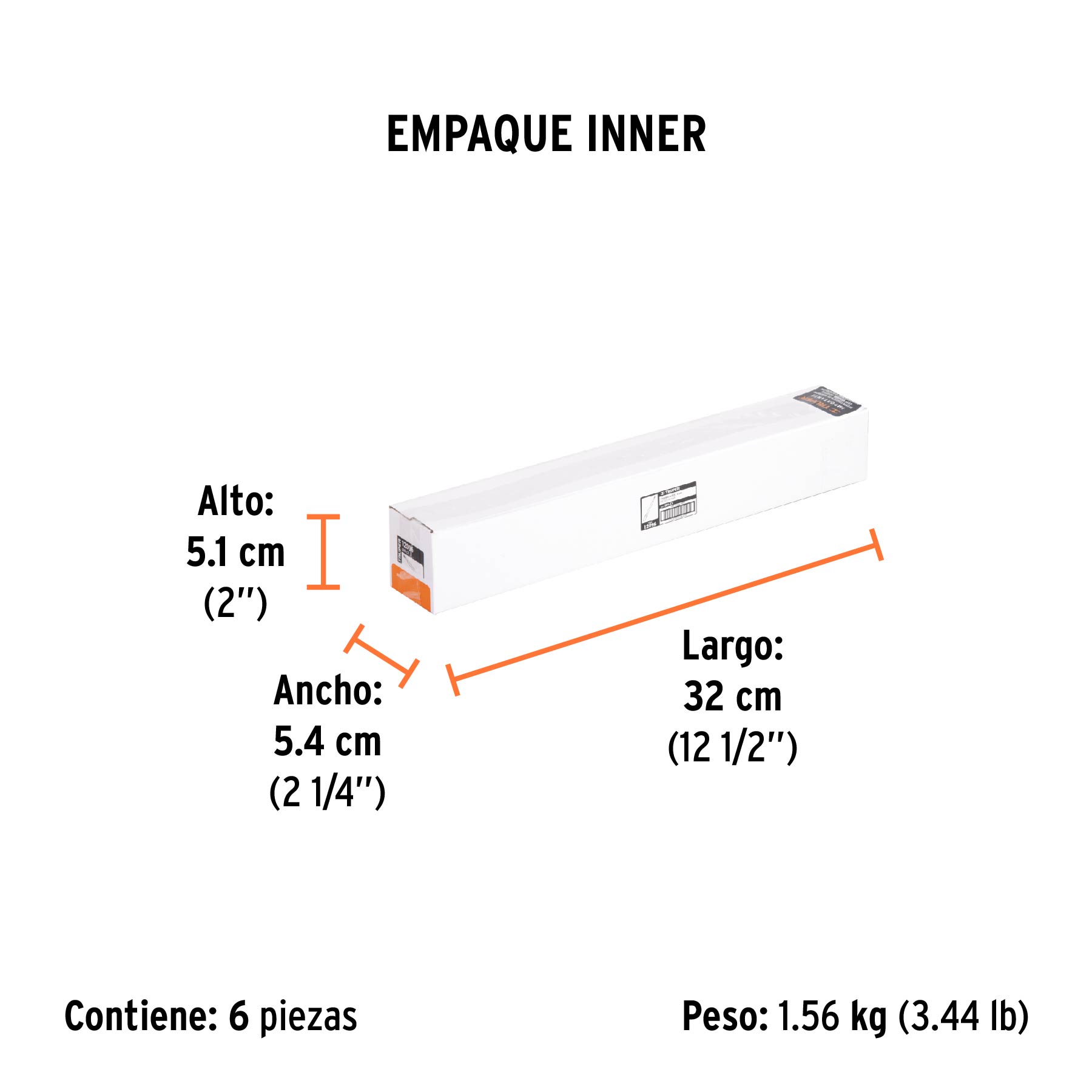 Cincel plano delgado SDS Plus 3/4" x 10", TRUPER - Empaque