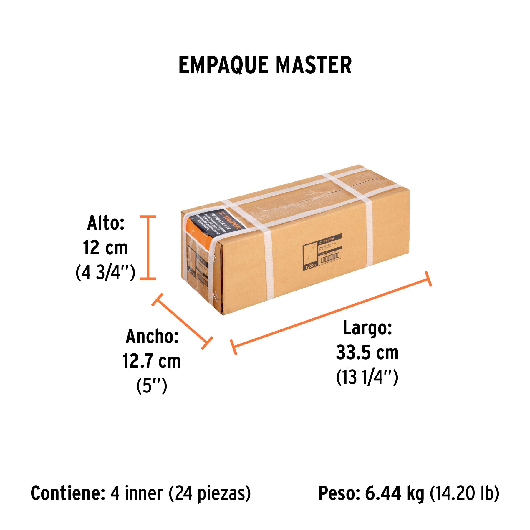 Cincel plano delgado SDS Plus 3/4" x 10", TRUPER - Empaque