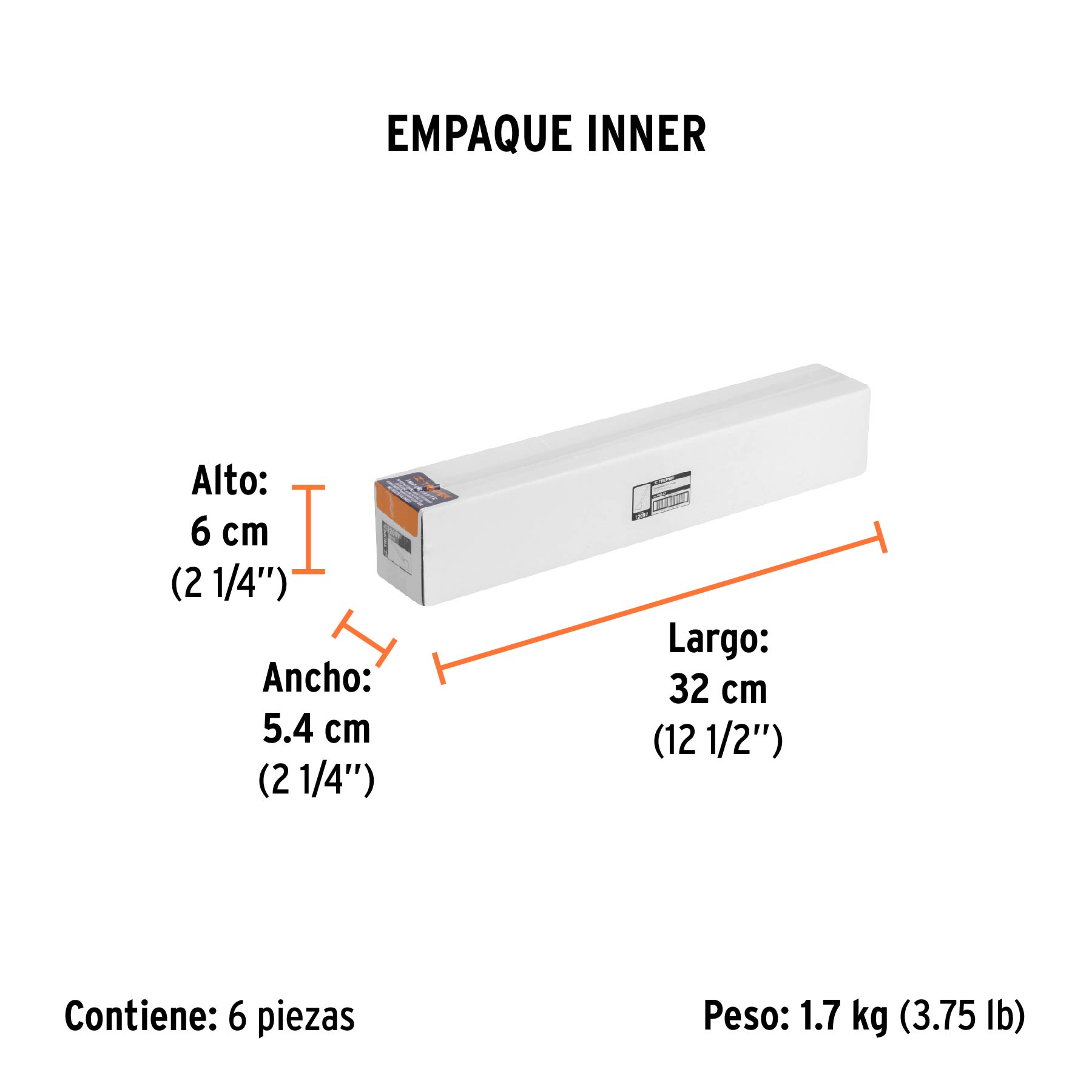 Cincel plano grueso SDS Plus 1-1/2" x 10", TRUPER - Empaque