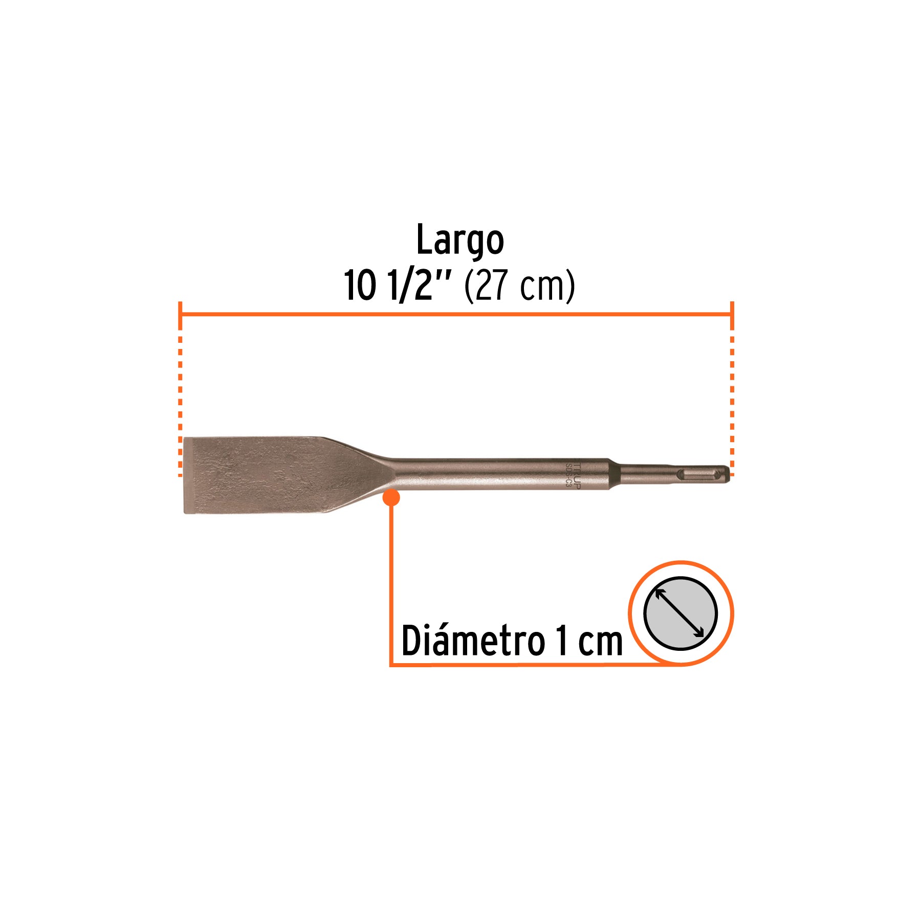 Cincel para azulejo SDS Plus 1-1/2" x 10-1/2", TRUPER