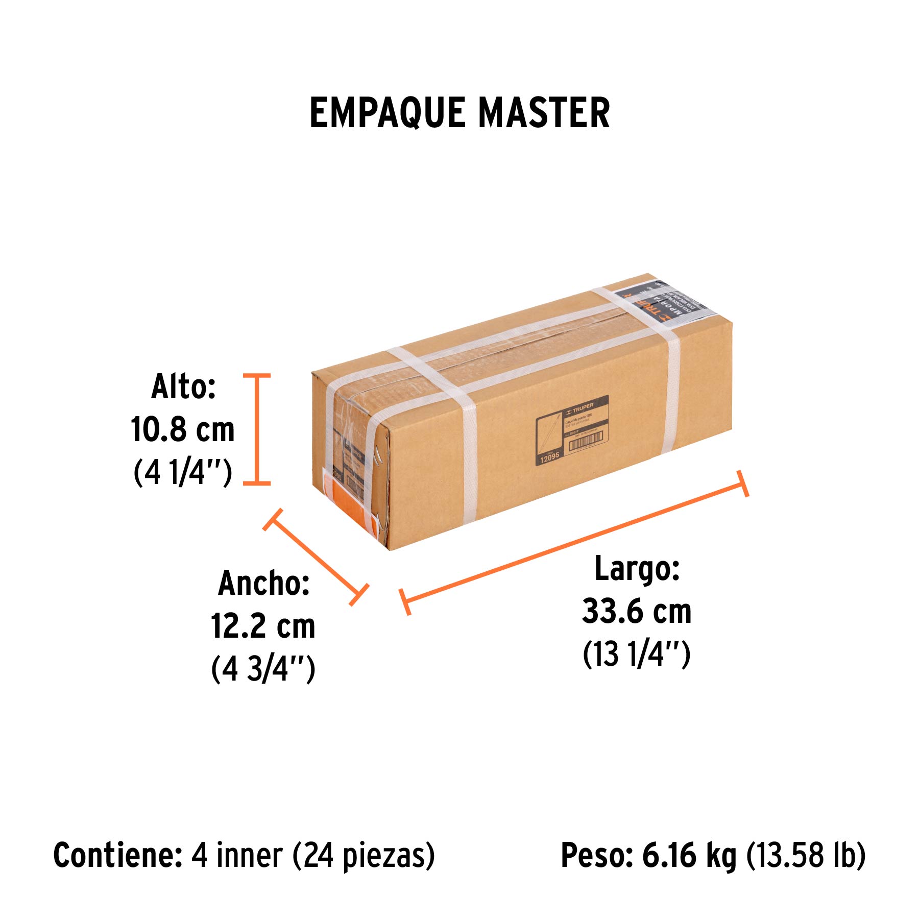 Cincel de punta SDS Plus de 10", TRUPER - Empaque