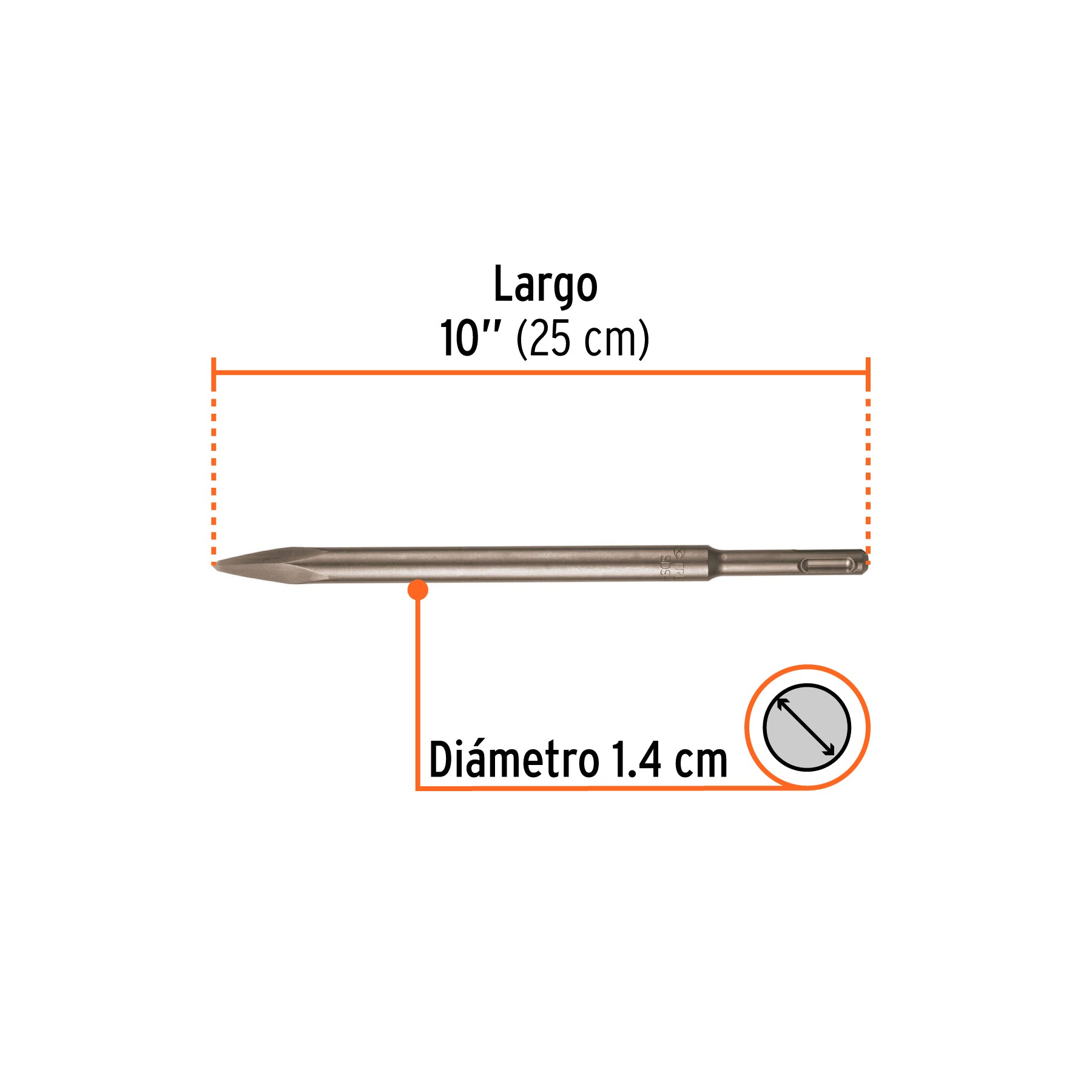 Cincel de punta SDS Plus de 10", TRUPER