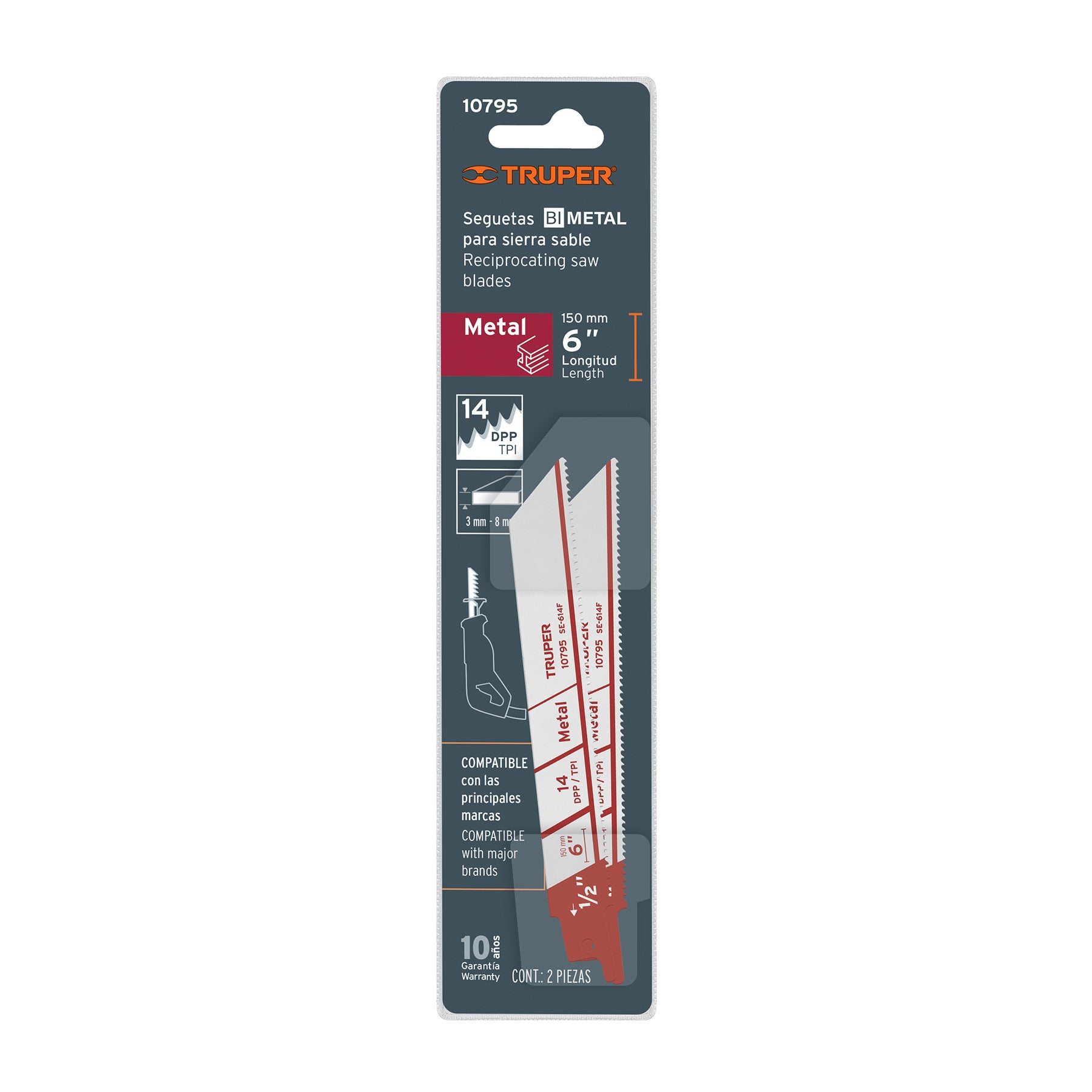 Blíster con 2 seguetas sierra sable 6" 14 DPP para metal