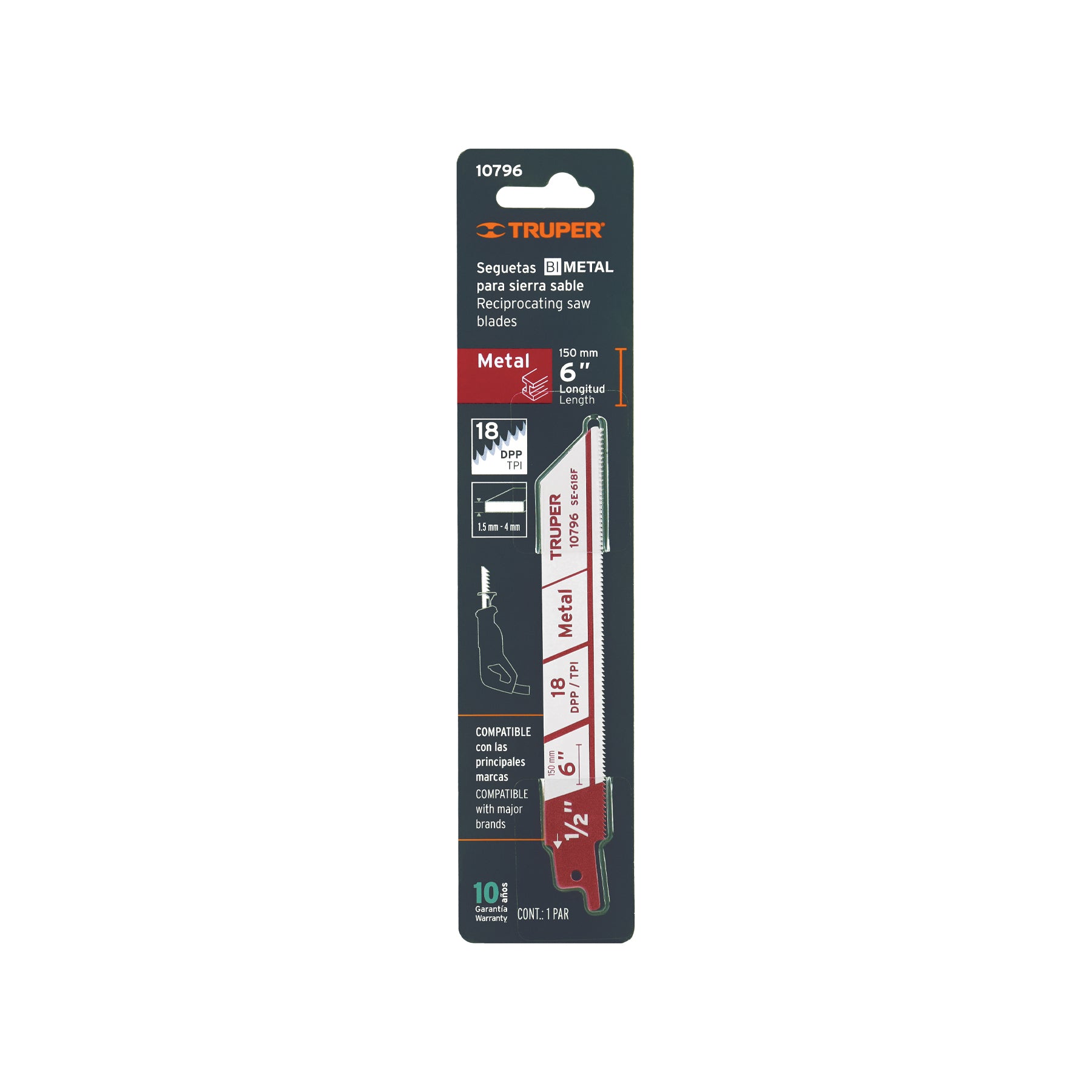 Blíster con 2 seguetas sierra sable 6" 18 DPP para metal