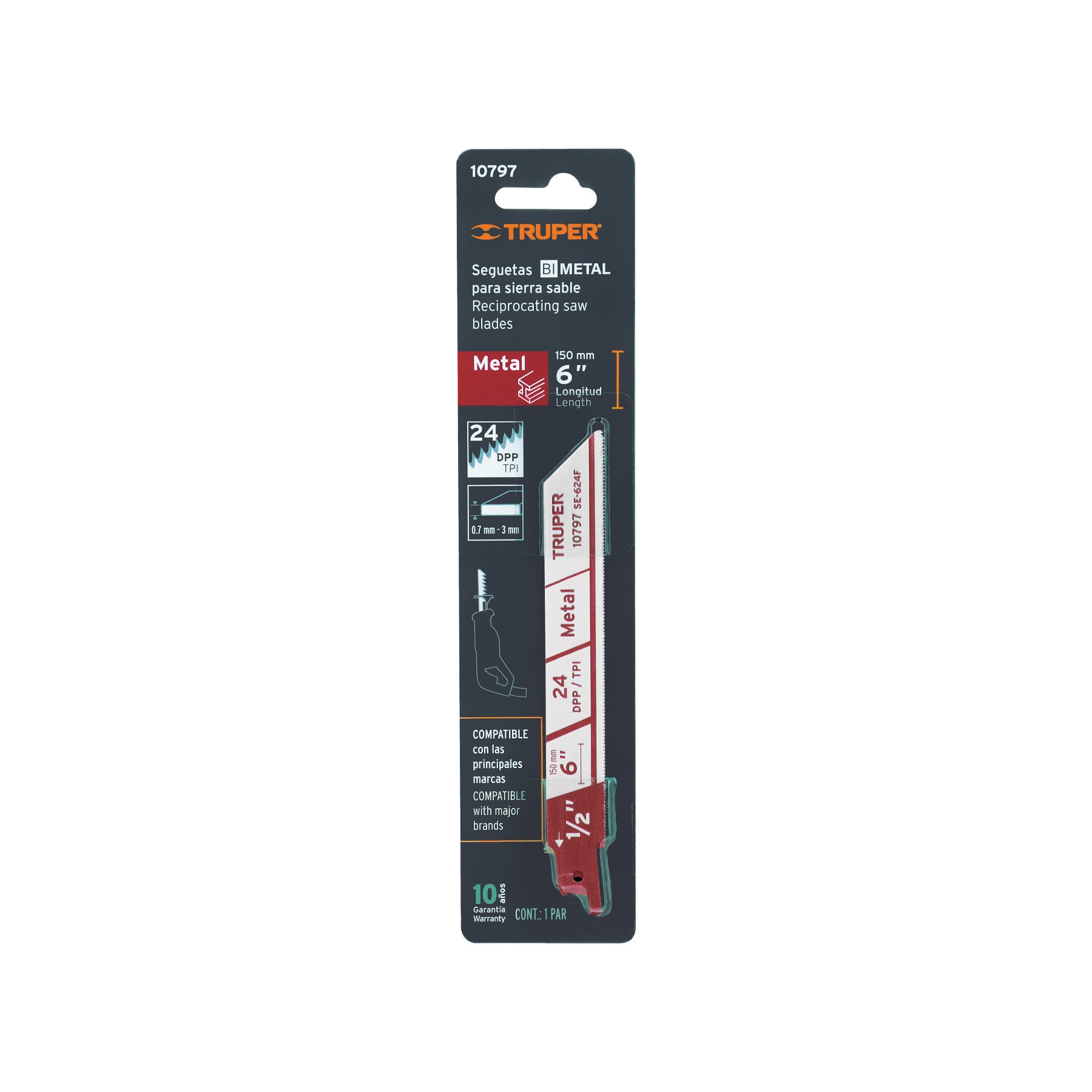 Blíster con 2 seguetas sierra sable 6" 24 DPP para metal
