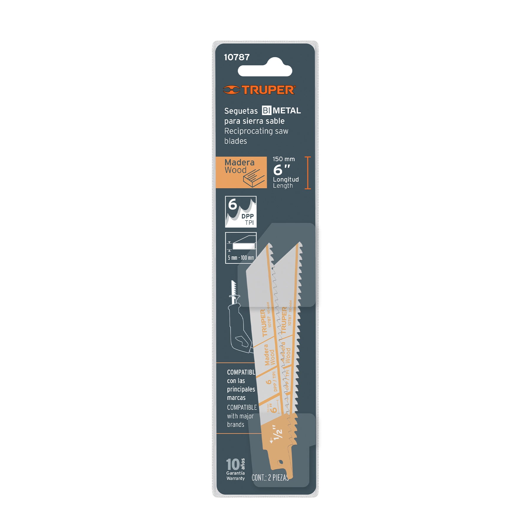 Blíster con 2 seguetas sierra sable 6" 6 DPP para madera