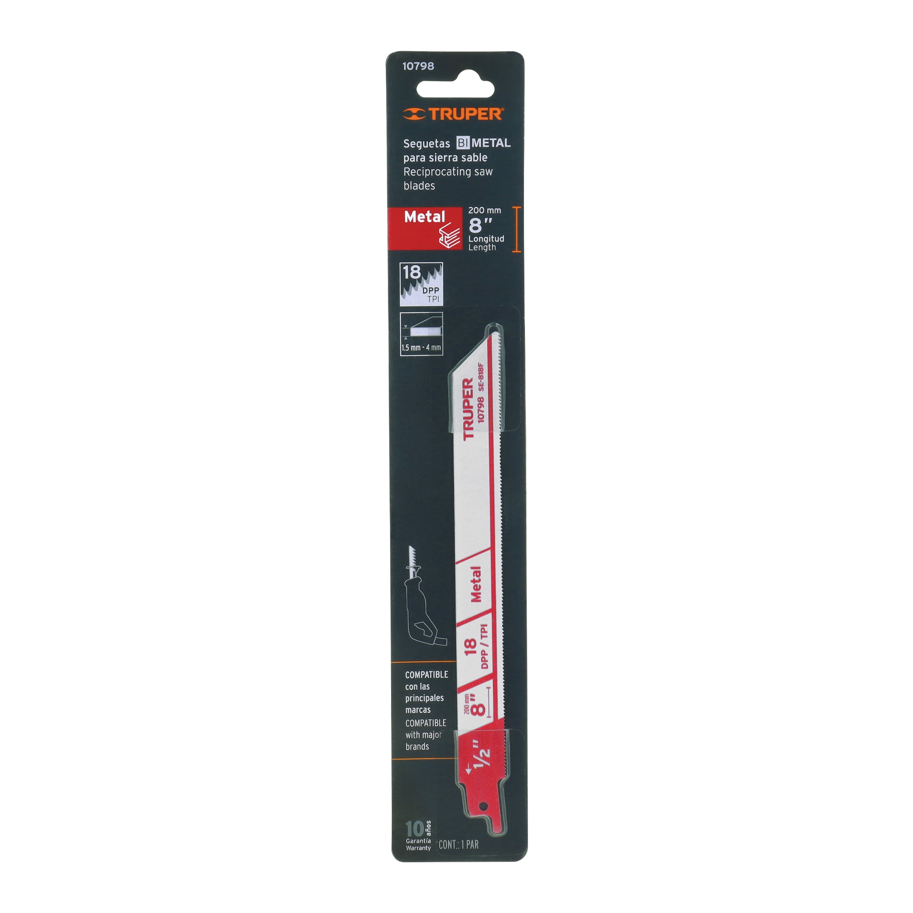 Blíster con 2 seguetas sierra sable 8" 18 DPP para metal