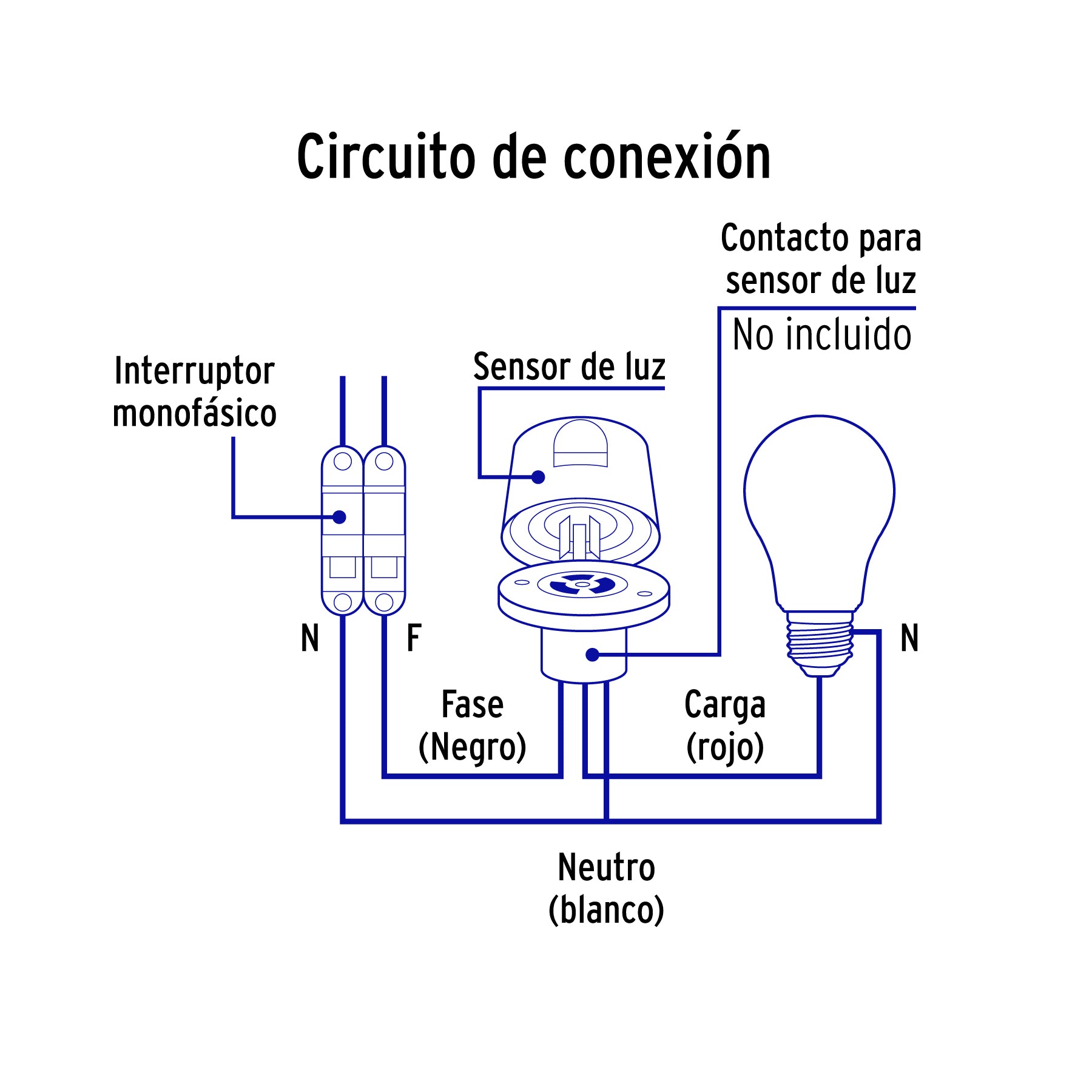 Fotocelda montaje de 1/2 vuelta, tensión 127 - 220 V