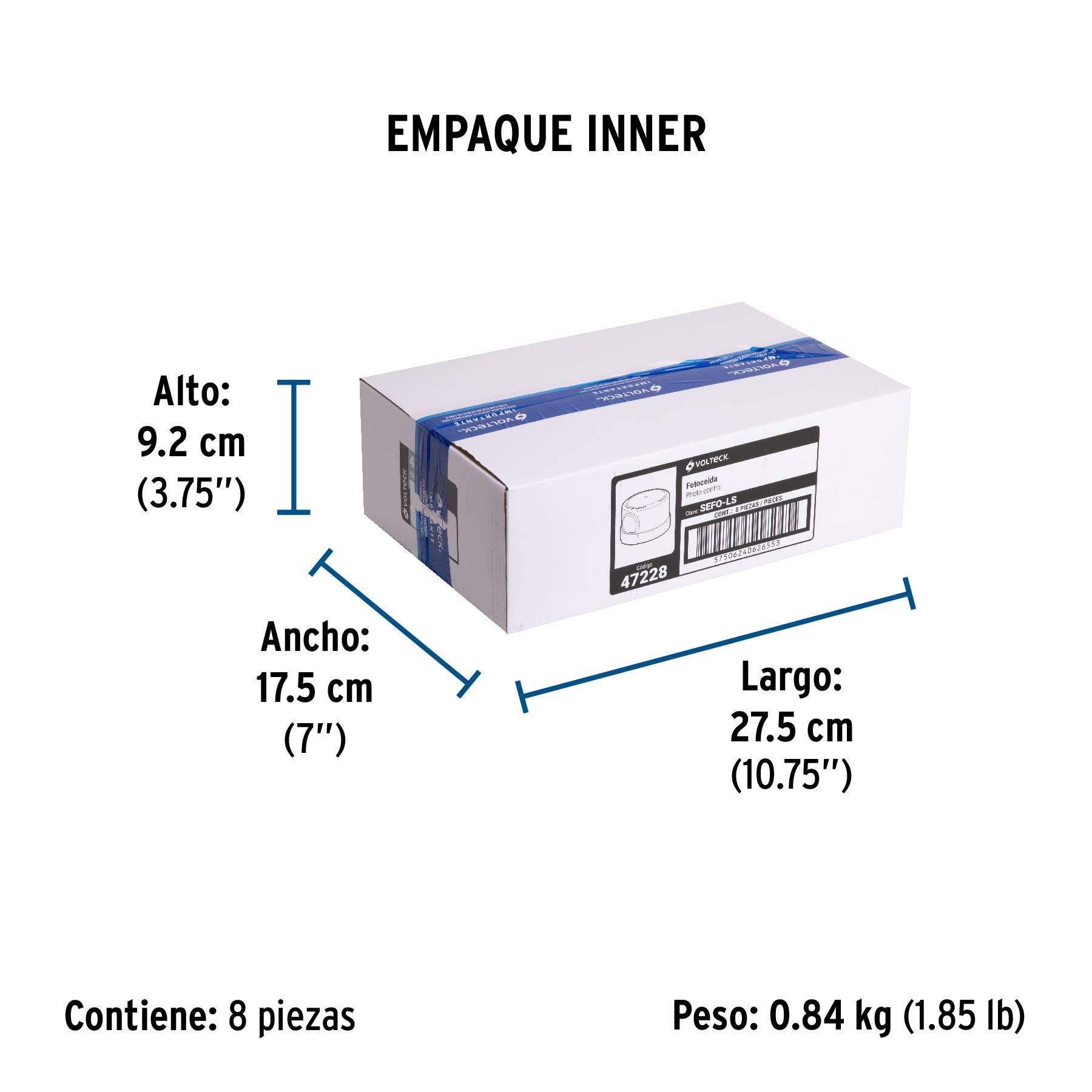 Fotocelda montaje de 1/2 vuelta, tensión 127 - 220 V - Empaque