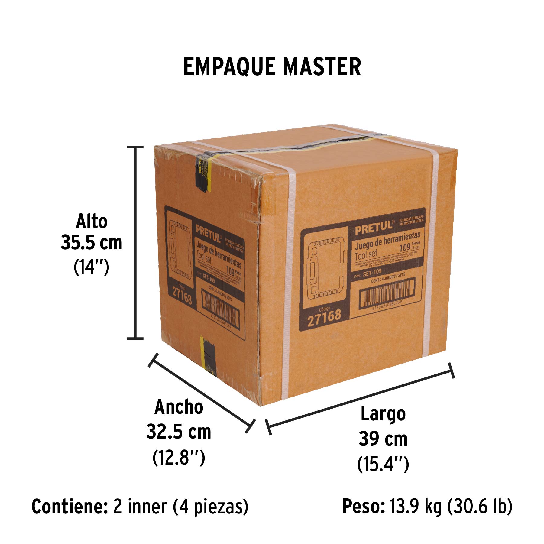 Juego de herramientas, 109 piezas, PRETUL - Empaque