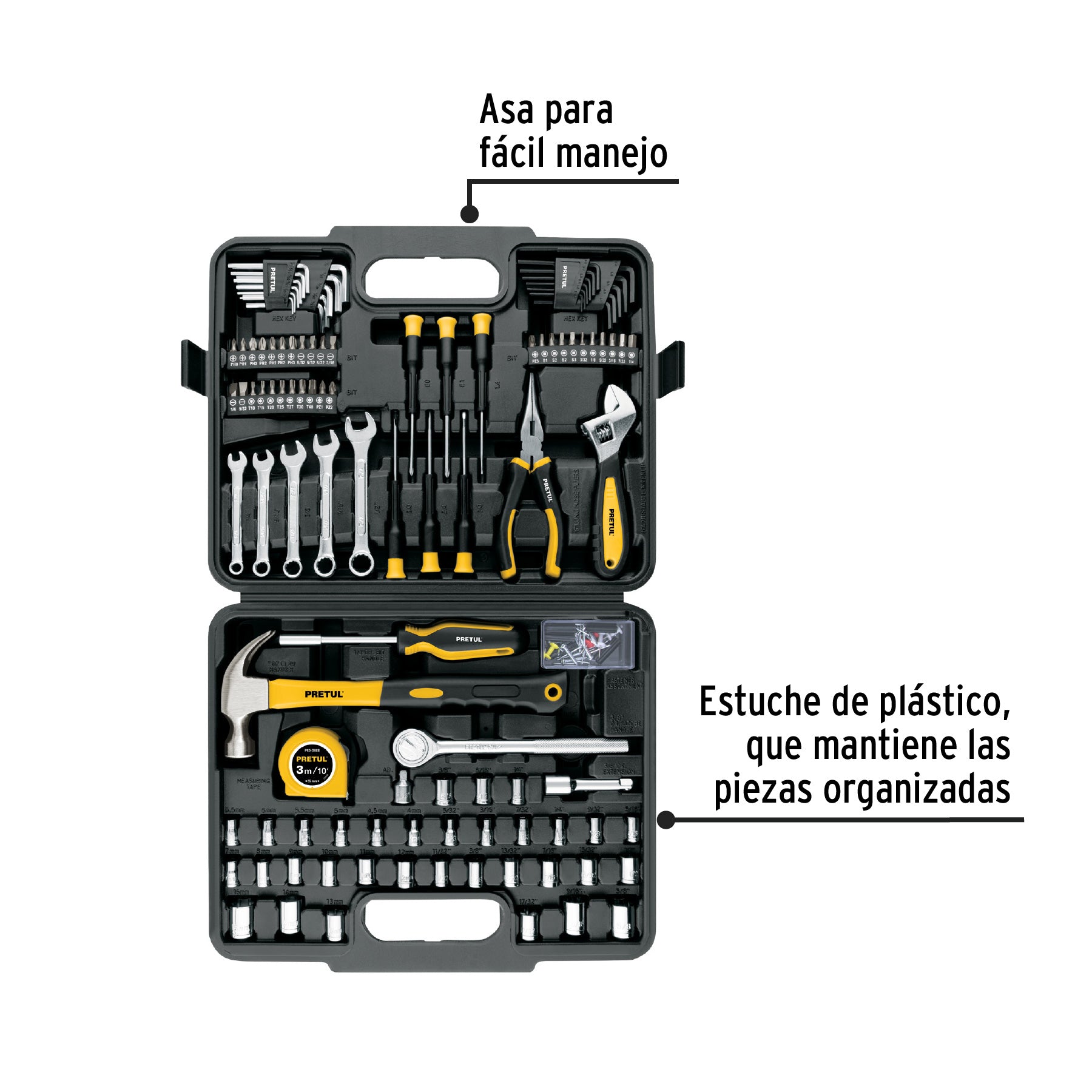 Juego de herramientas, 109 piezas, PRETUL