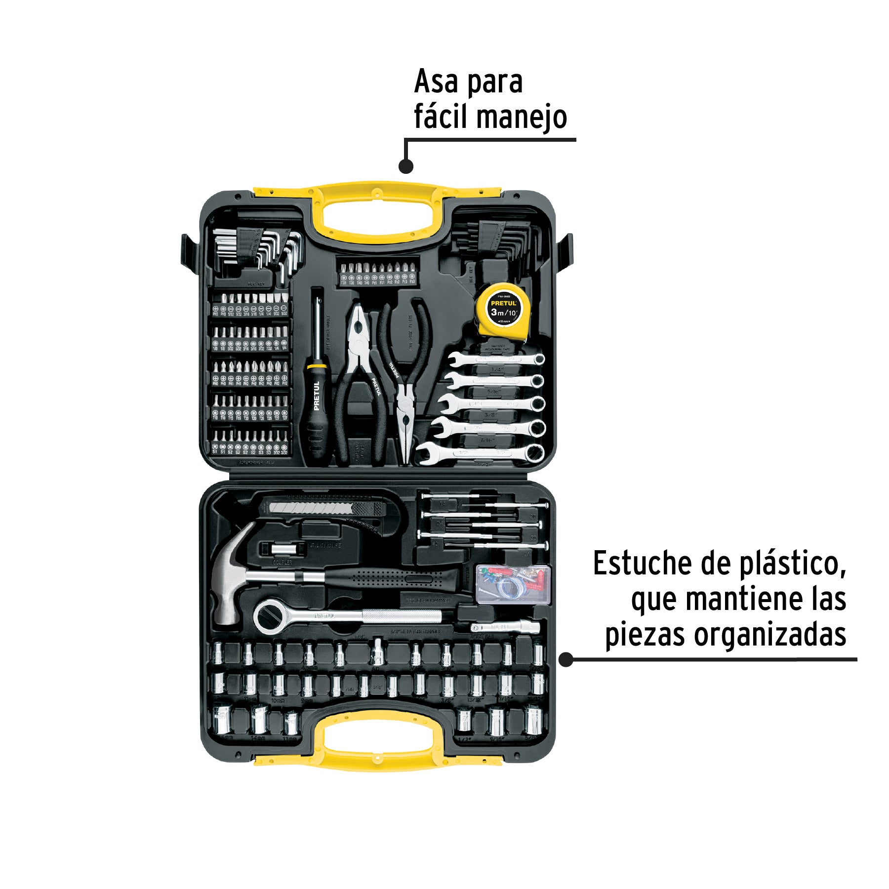 Juego de herramientas, 133 piezas, PRETUL