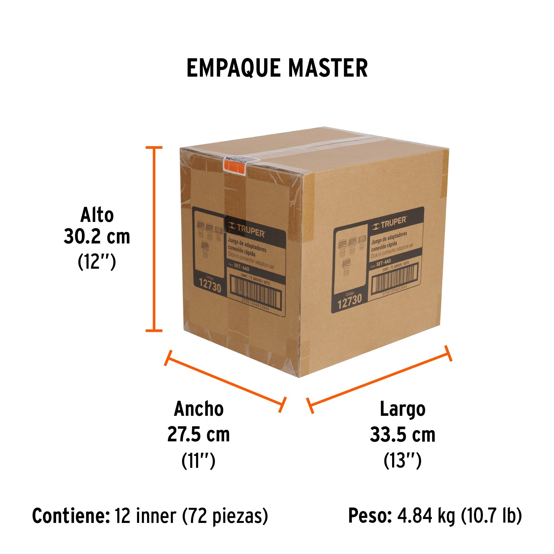 Set de 4 adaptadores para conectores click, TRUPER - Empaque