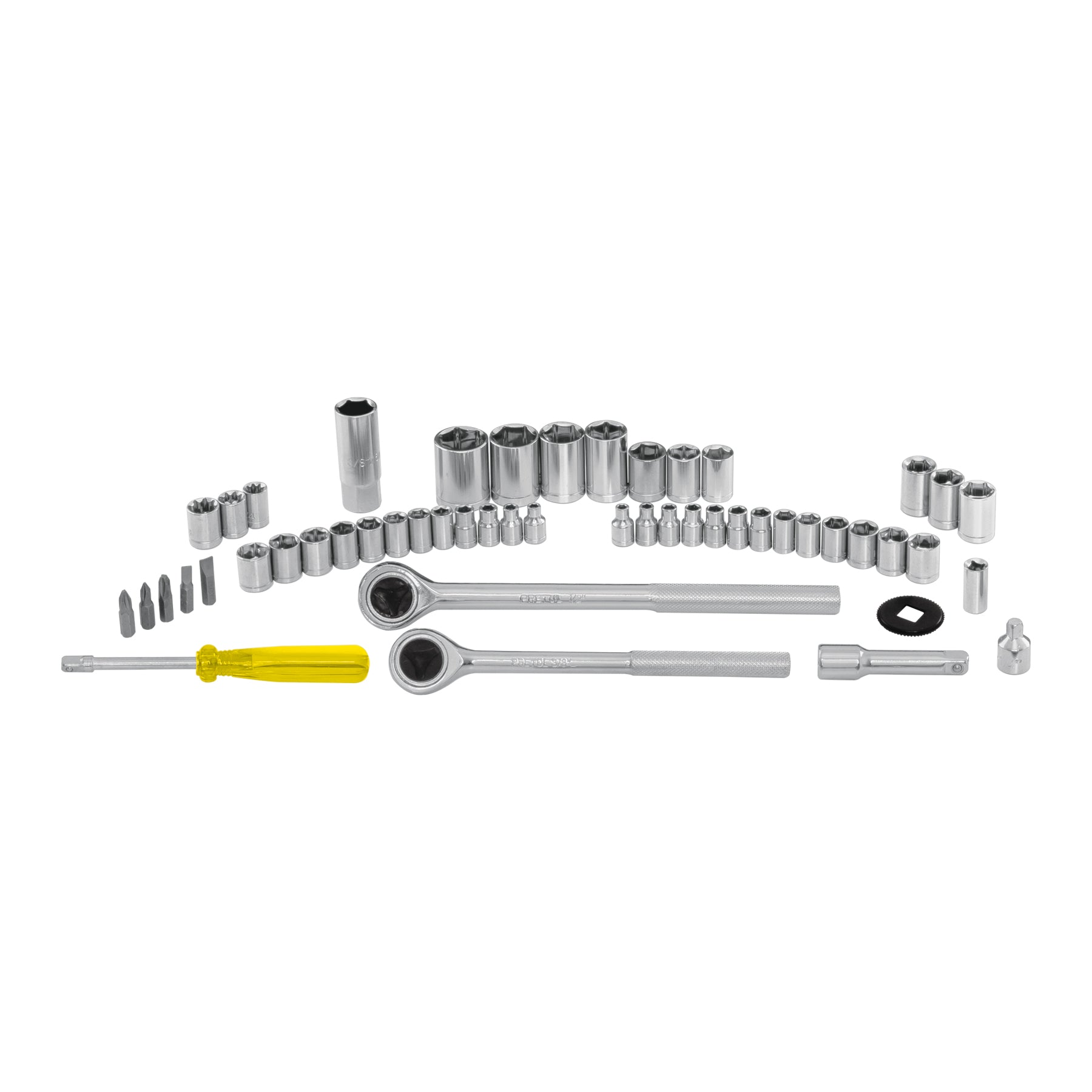 Juego 51 herramientas 1/4", 3/8" y 1/2" p/mecánico, PRETUL