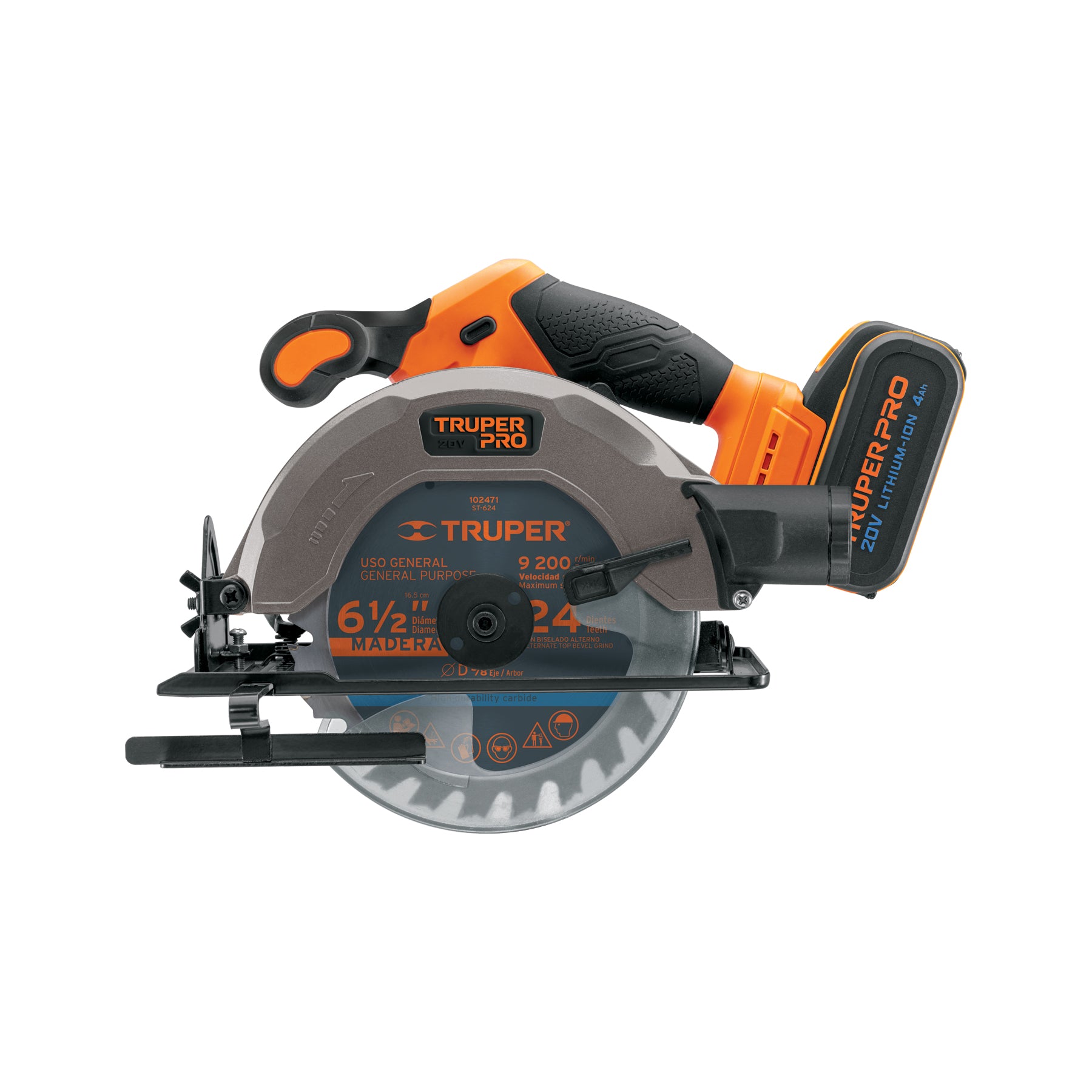 Sierra circular 6-1/2", 20V, 1 batería 4Ah, TRUPER PRO