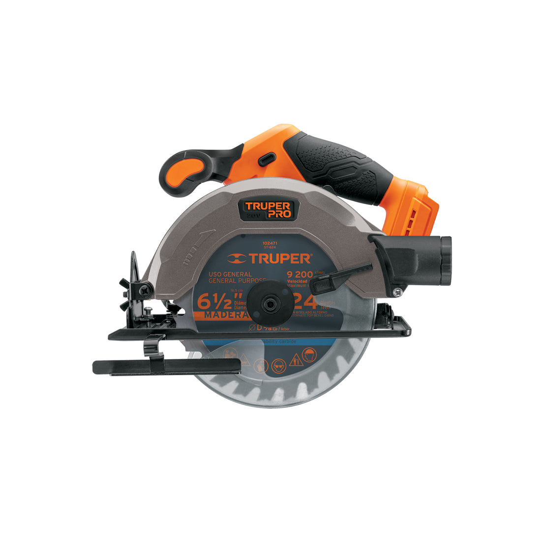 Sierra circular 6-1/2", 20V, sin accesorios, TRUPER PRO