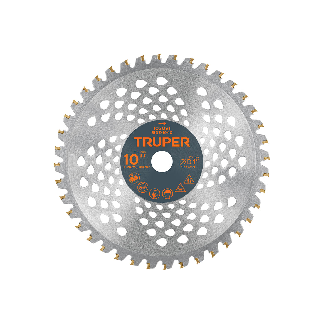 Disco sierra 10" para desbrozadoras, 40 dientes, TRUPER