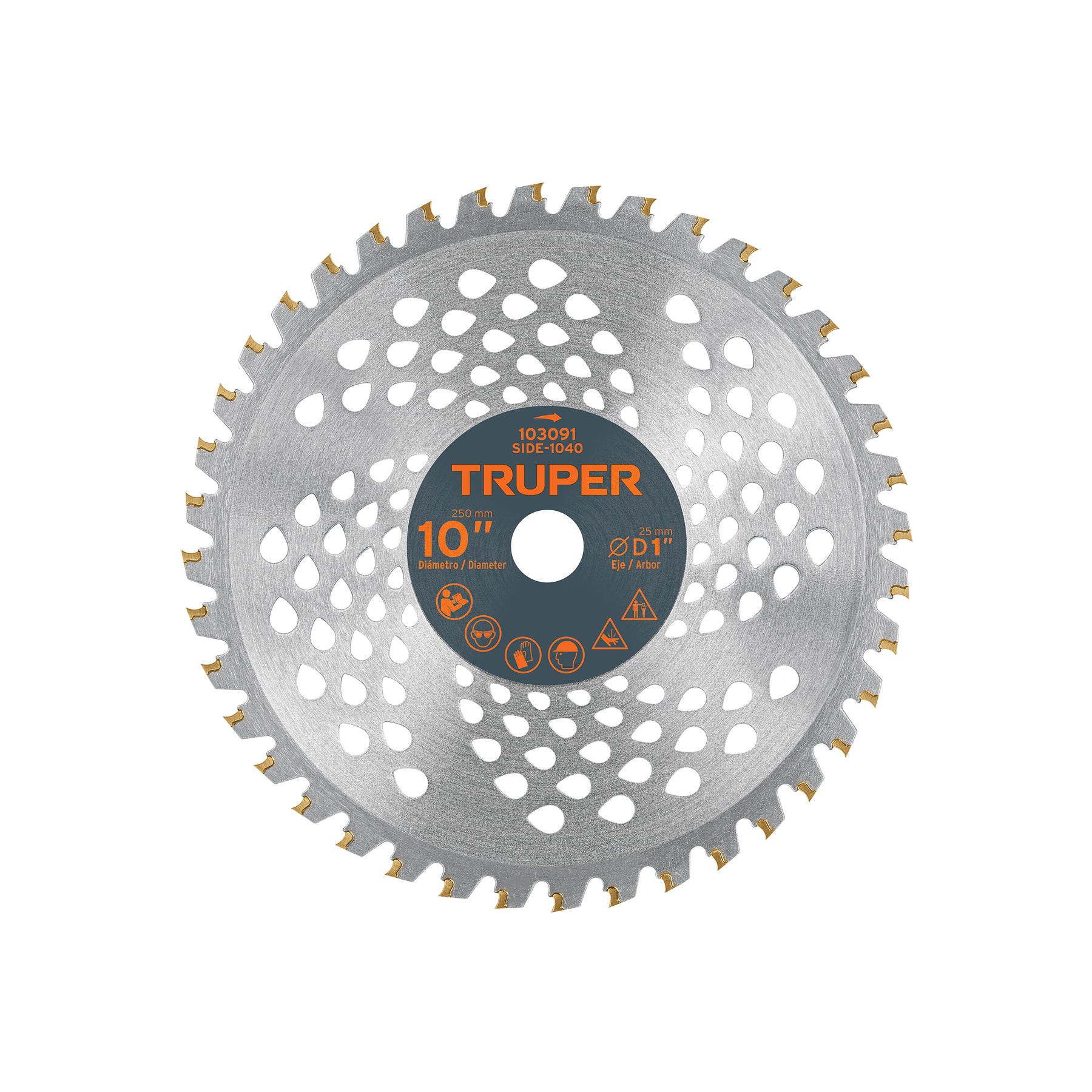Disco sierra 10" para desbrozadoras, 40 dientes, TRUPER