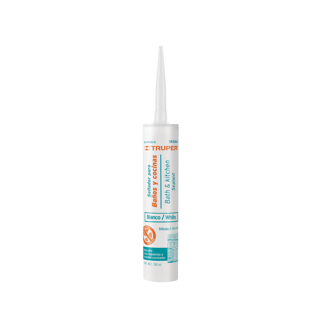 Sellador blanco para baños y cocinas, 280 ml, TRUPER