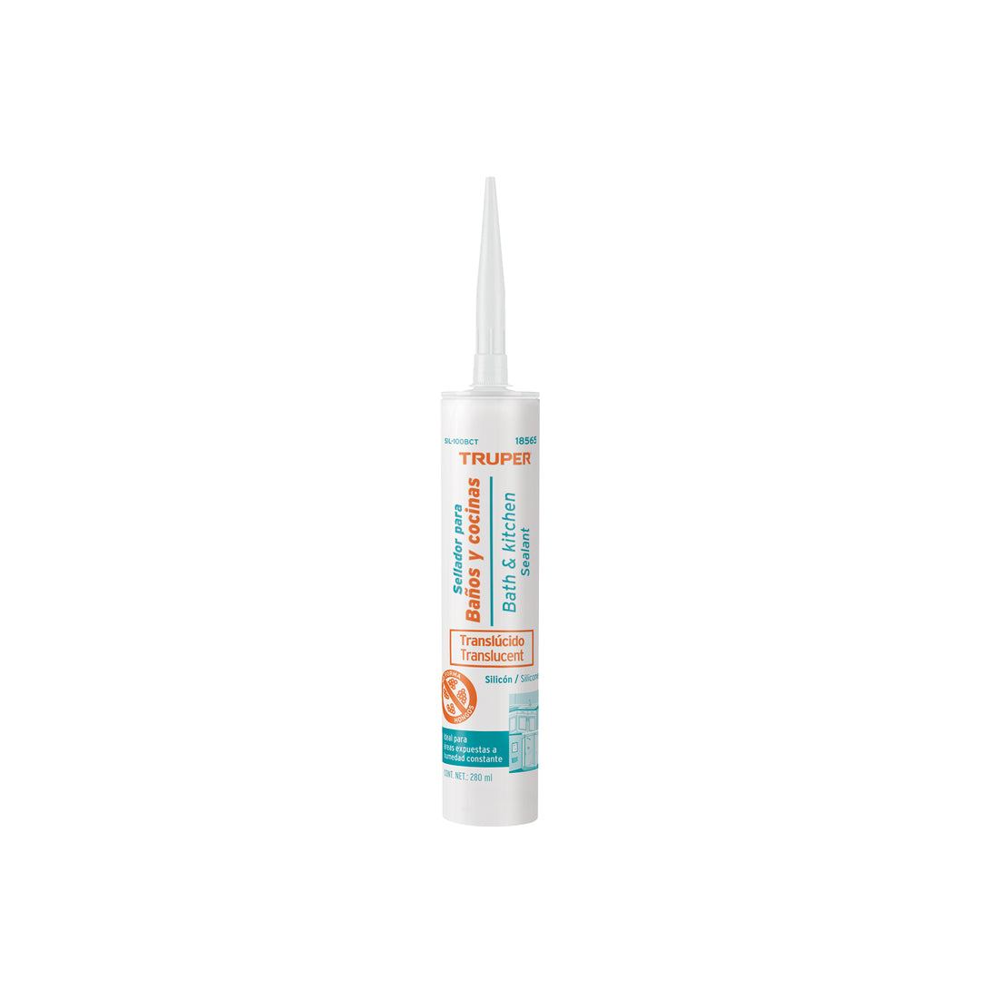 Sellador translúcido para baños y cocinas, 280 ml, TRUPER