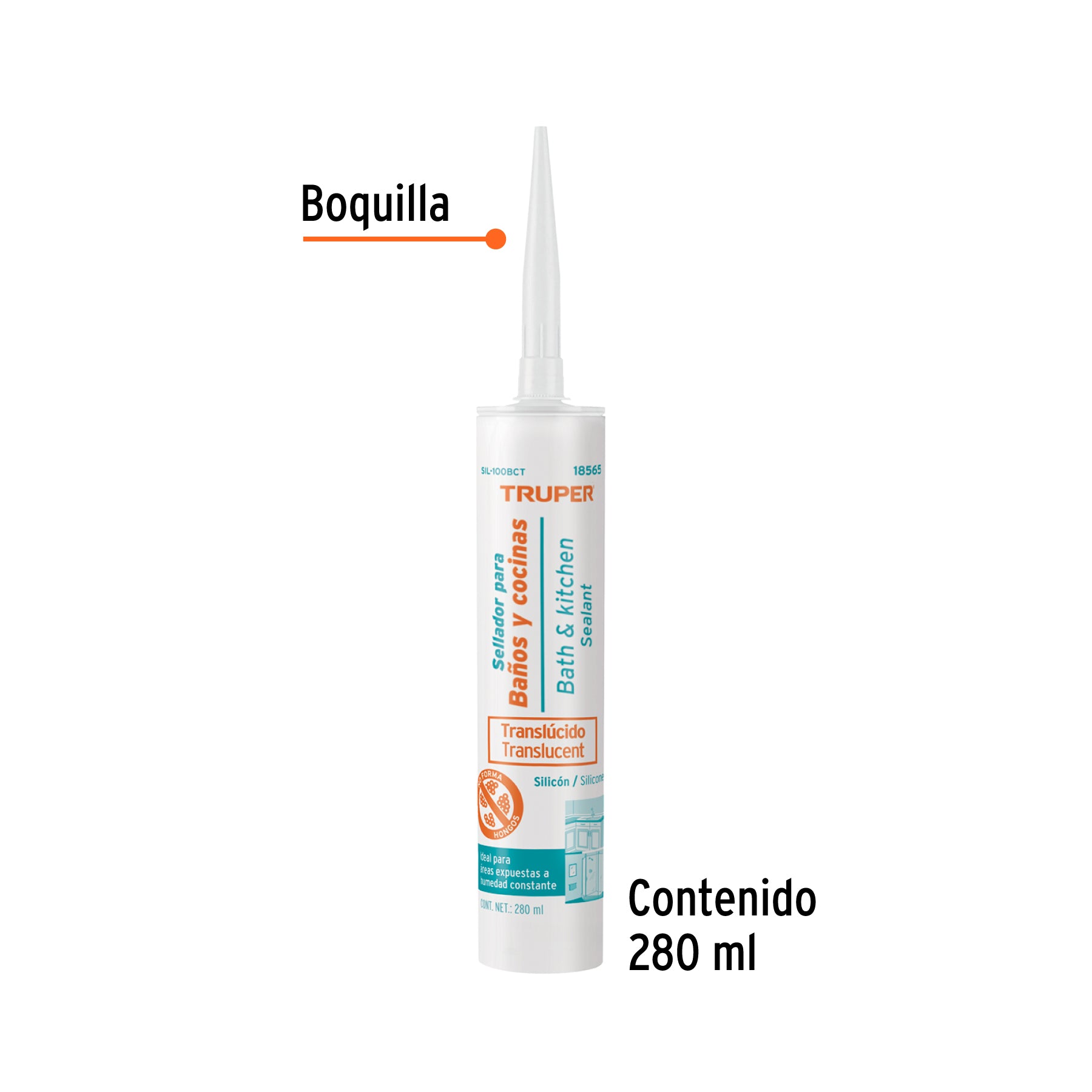 Sellador translúcido para baños y cocinas, 280 ml, TRUPER