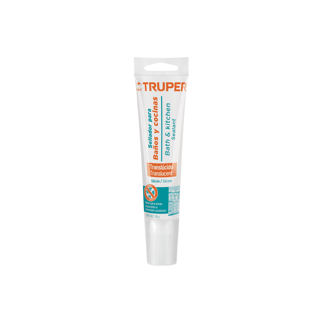 Sellador translúcido para baños y cocinas, 85 g, TRUPER