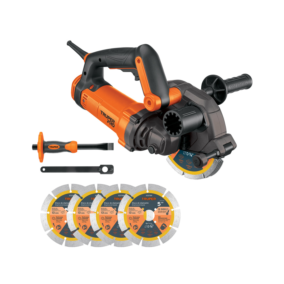 Sierra ranuradora de concreto 5", 1500 W, TRUPER PRO