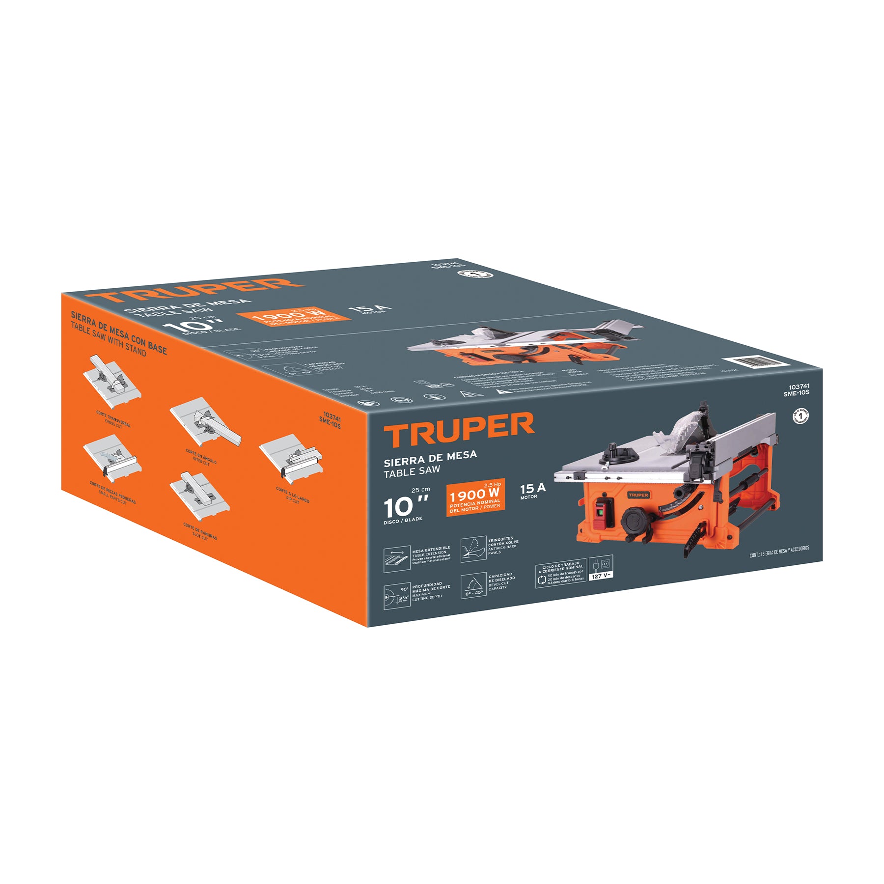 Sierra de mesa 10", 2-1/2 HP (1900 W), TRUPER