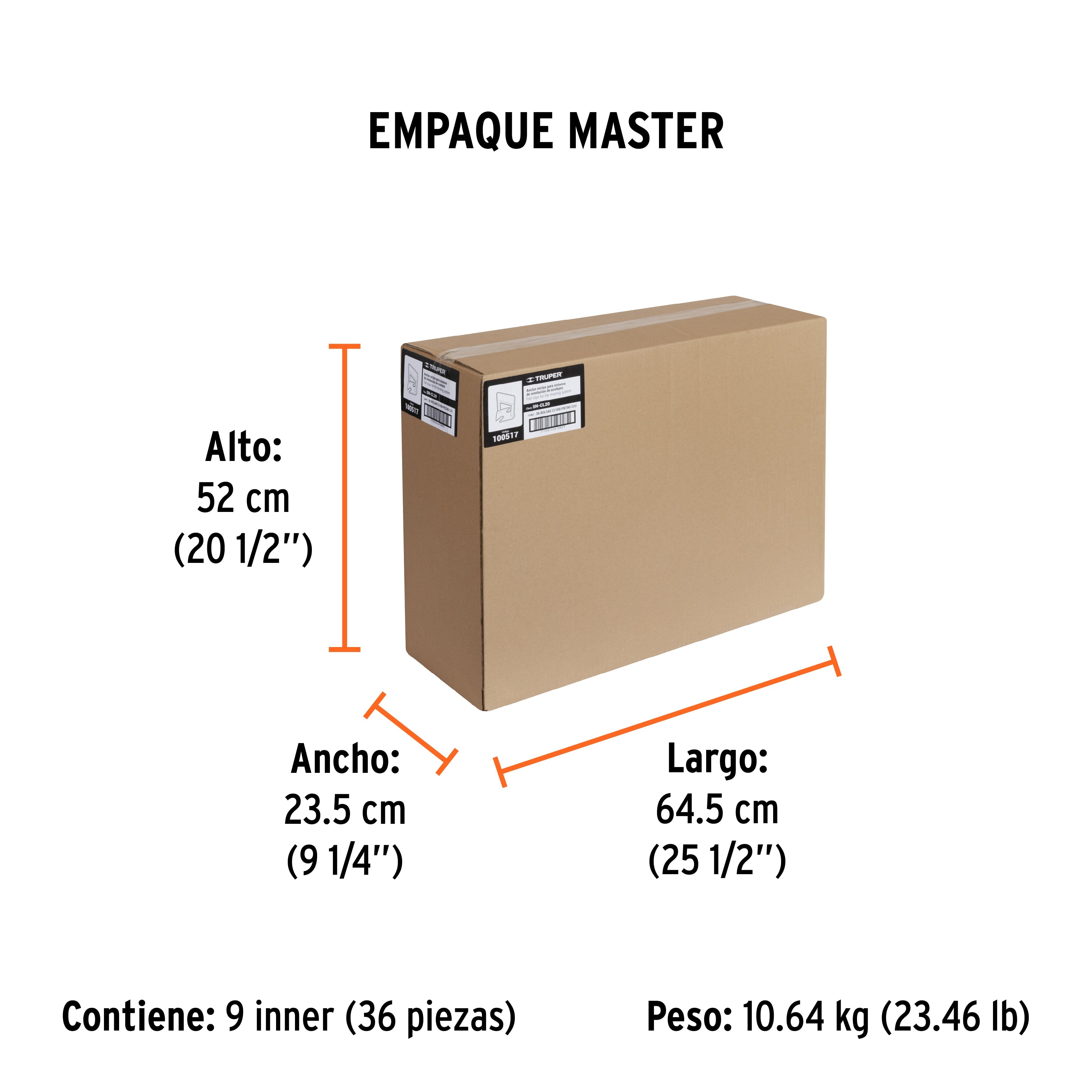 Bolsa con 100 anclas de 2 mm, para nivelación de azulejos - Empaque