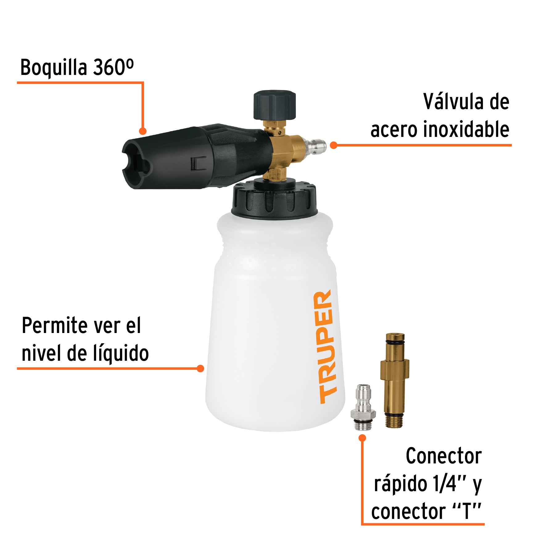 Dispensador con cañón lanza espuma para hidrolavadora
