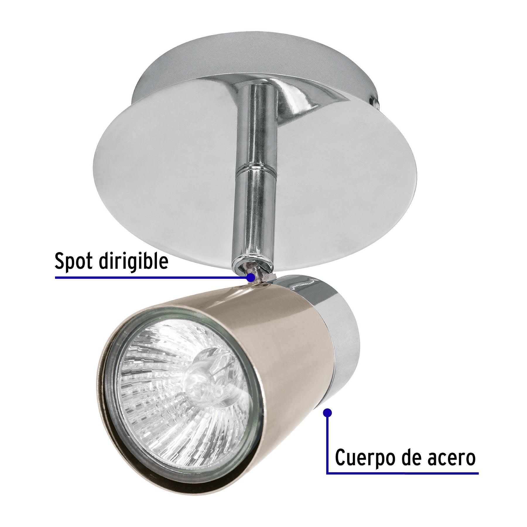 Luminario de sobreponer con 1 spot base GU10, VOLTECK