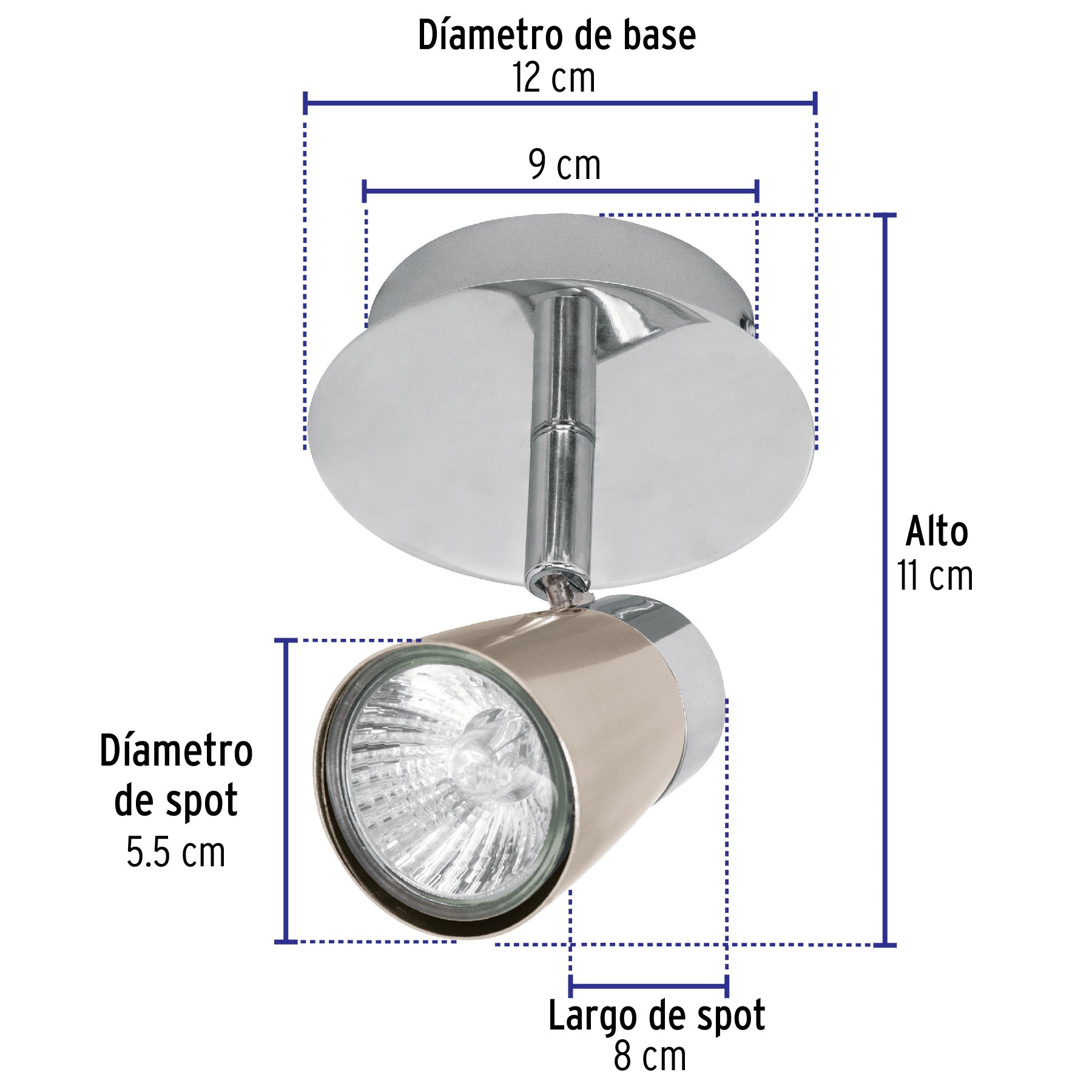 Luminario de sobreponer con 1 spot base GU10, VOLTECK