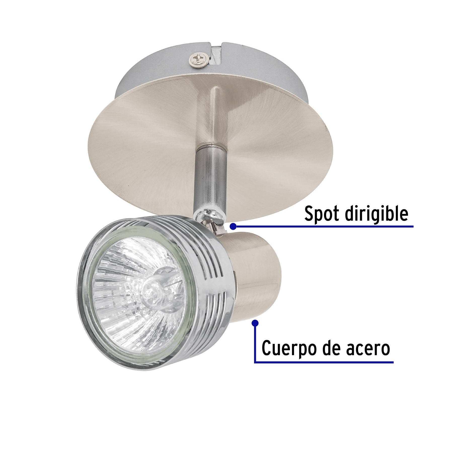 Luminario de sobreponer con 1 spot base GU10, VOLTECK