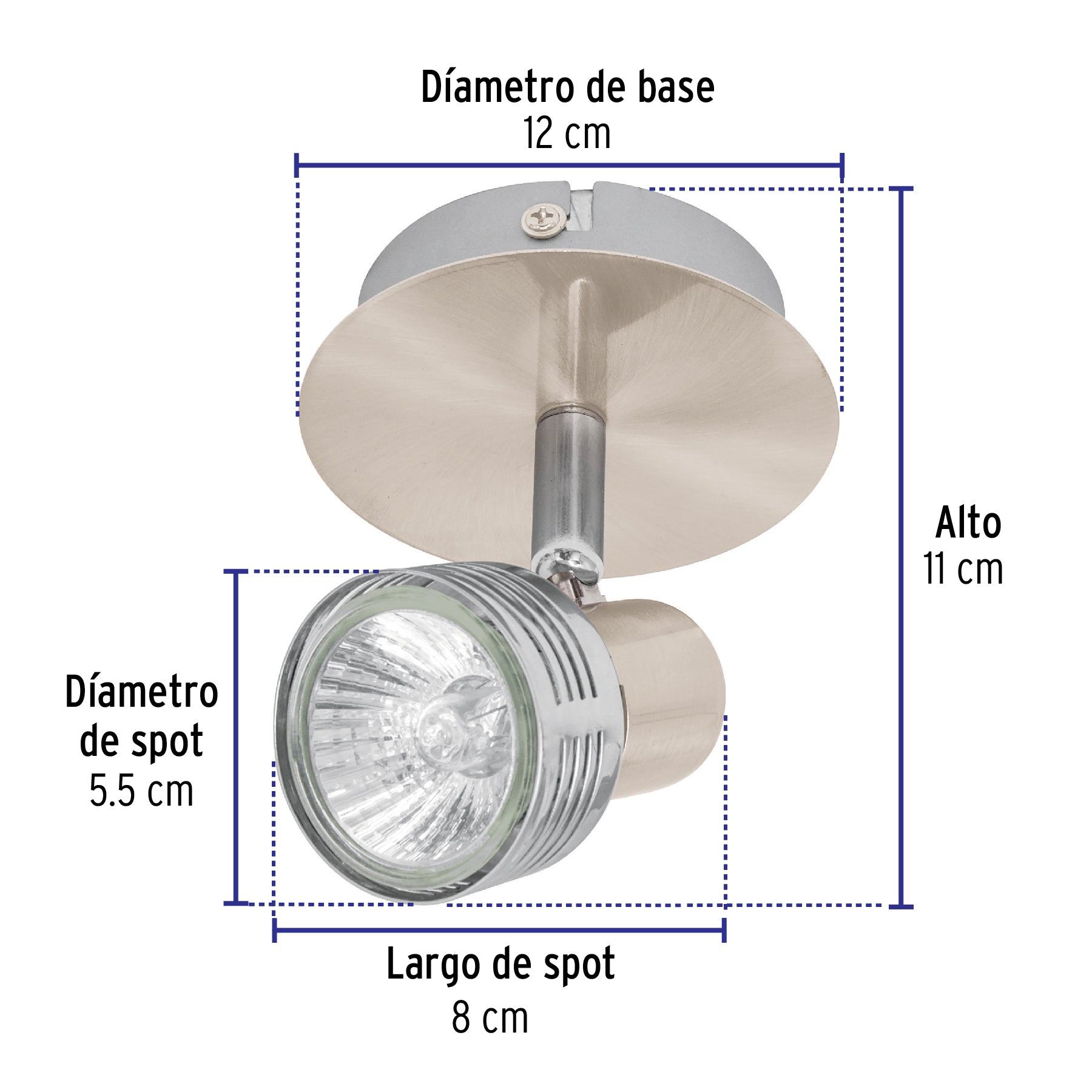 Luminario de sobreponer con 1 spot base GU10, VOLTECK
