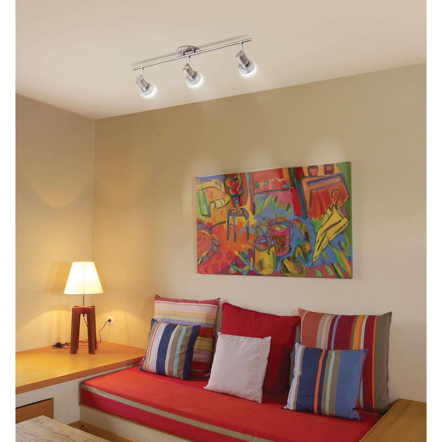 Luminario de sobreponer con 3 spots base GU10, VOLTECK