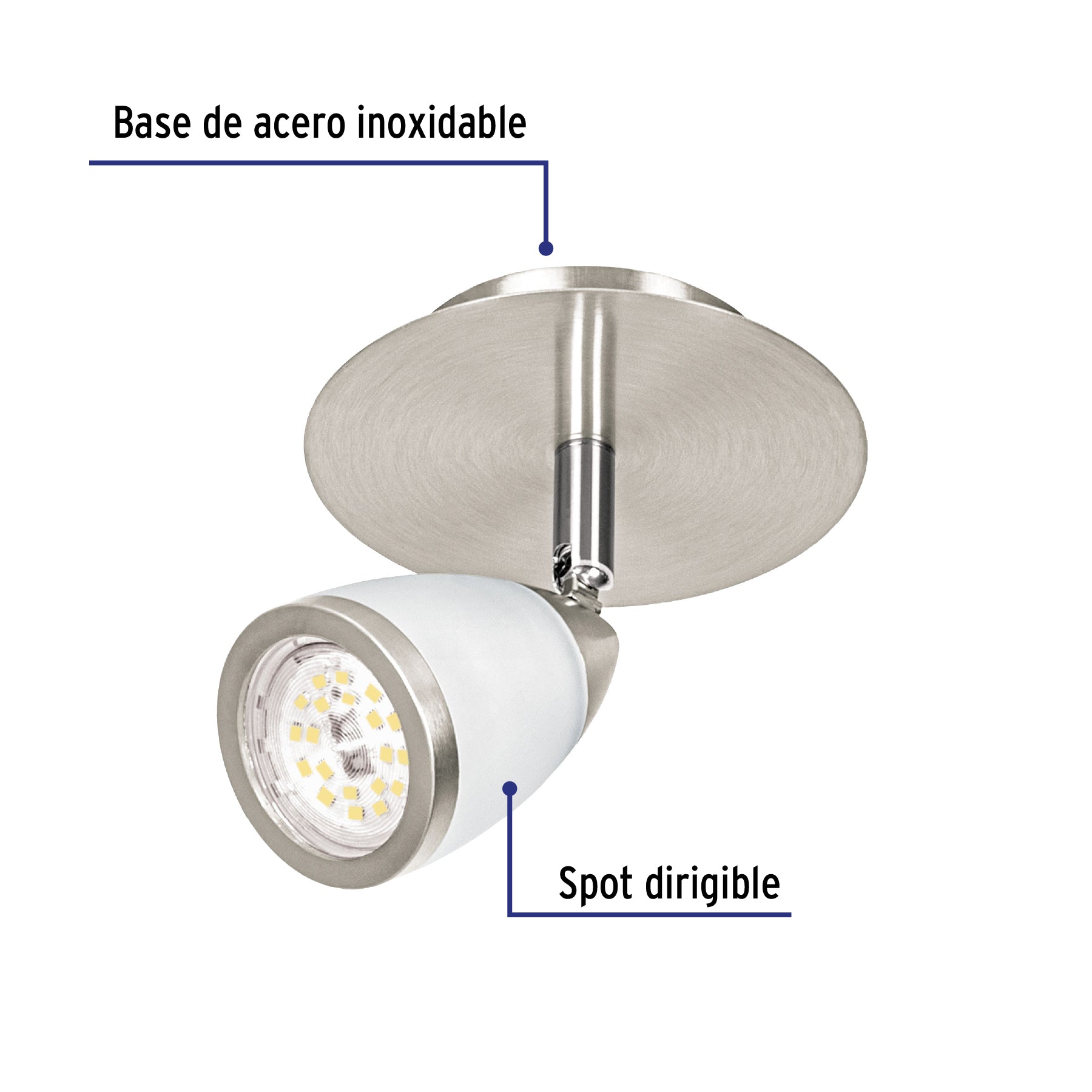 Luminario de sobreponer 1 spot base GU10, Verona, VOLTECK