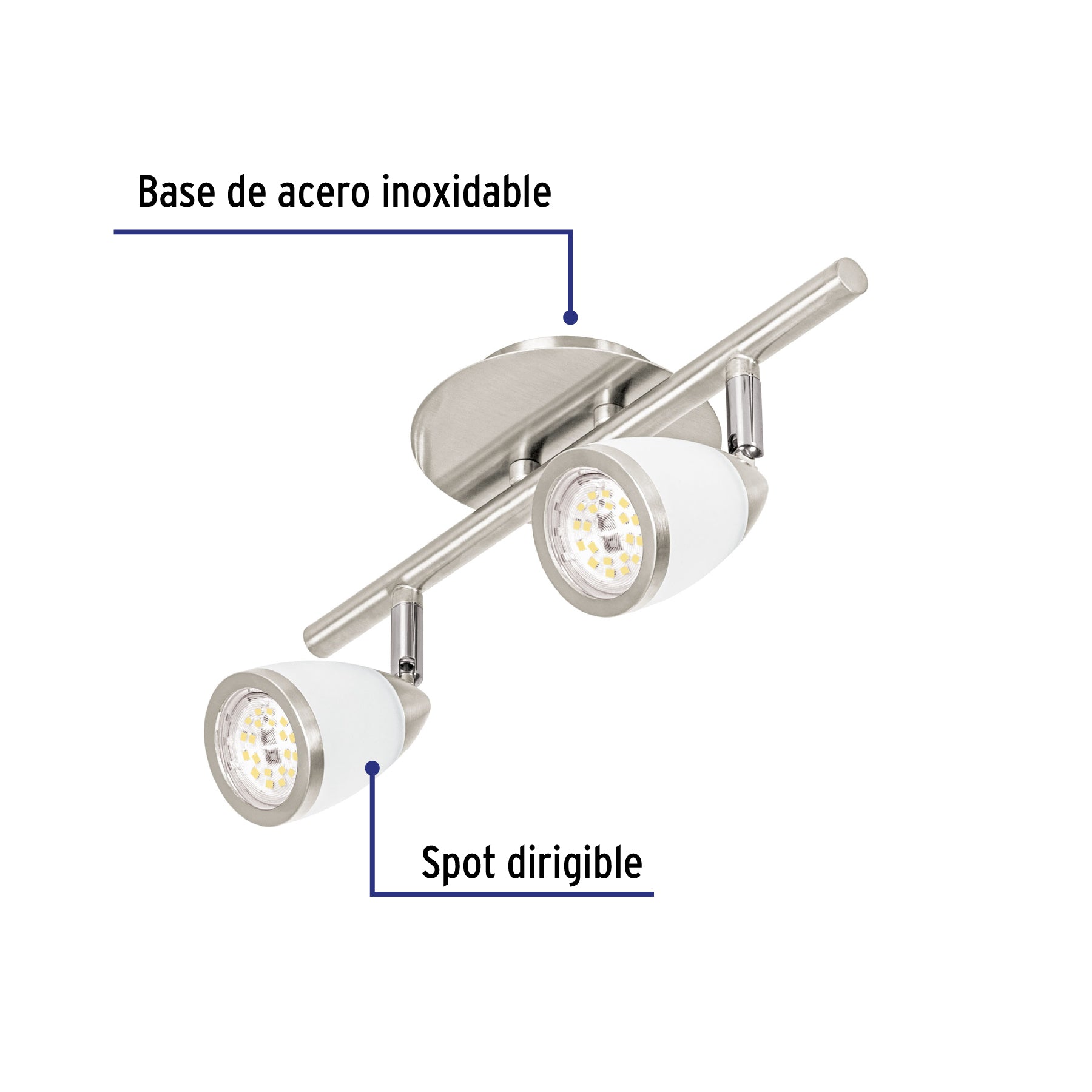 Luminario de sobreponer 2 spots base GU10, Verona, VOLTECK